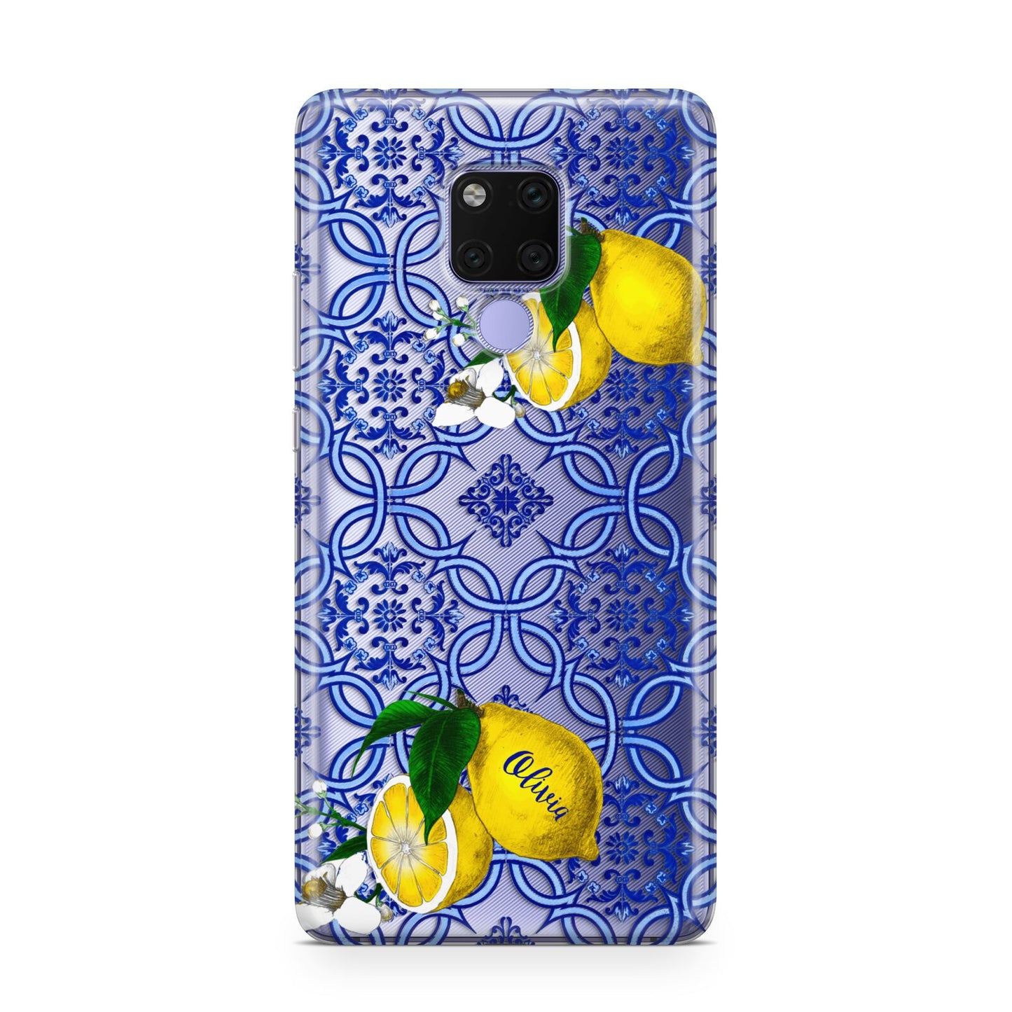 Personalised Mediterranean Tiles and Lemons Huawei Mate 20X Phone Case