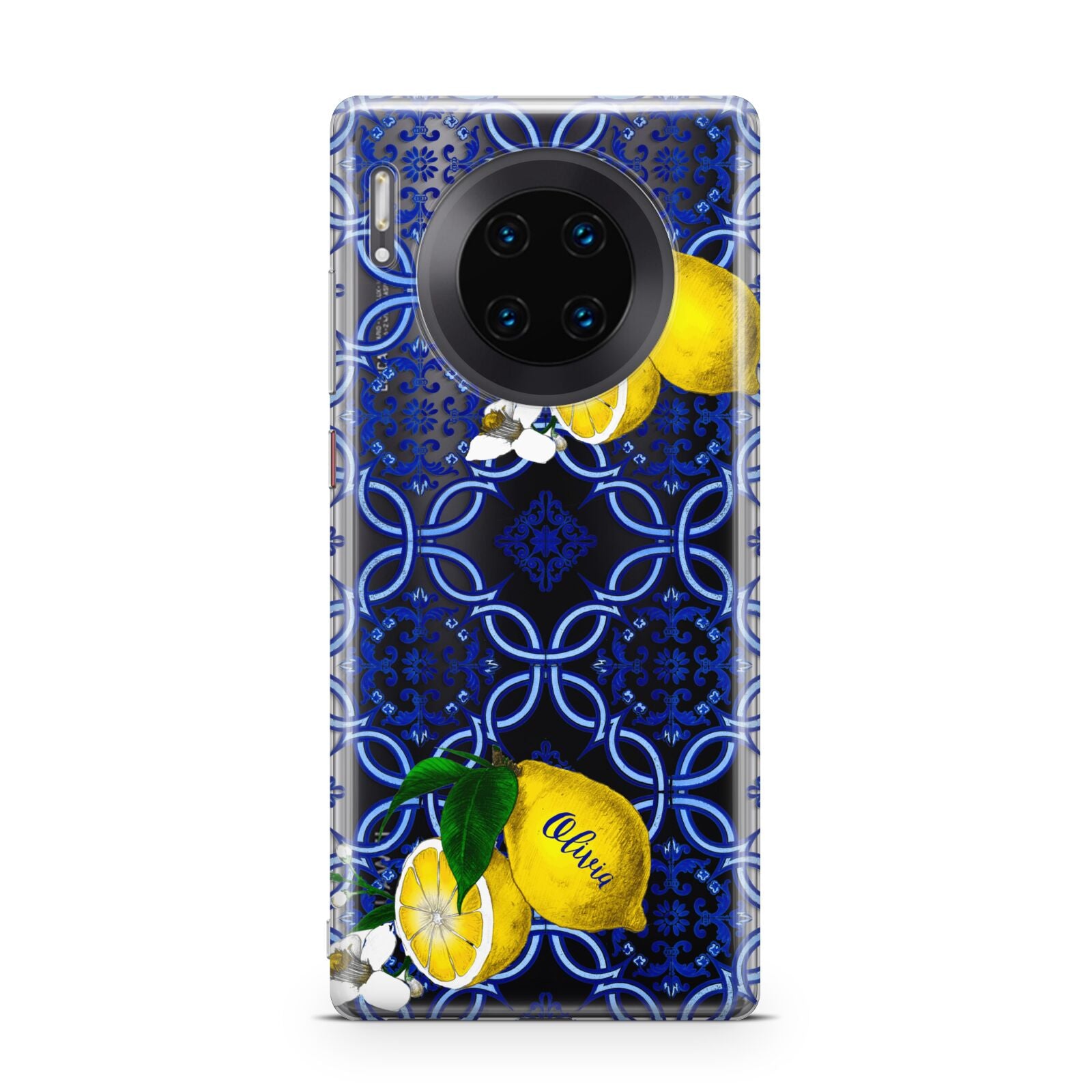 Personalised Mediterranean Tiles and Lemons Huawei Mate 30 Pro Phone Case