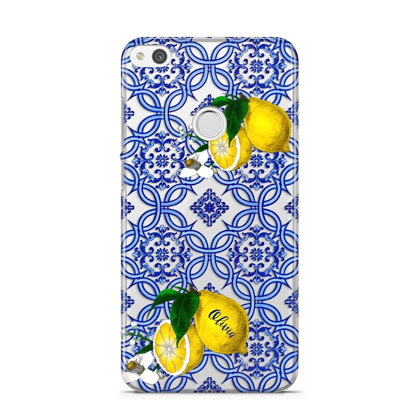 Personalised Mediterranean Tiles and Lemons Huawei P8 Lite Case