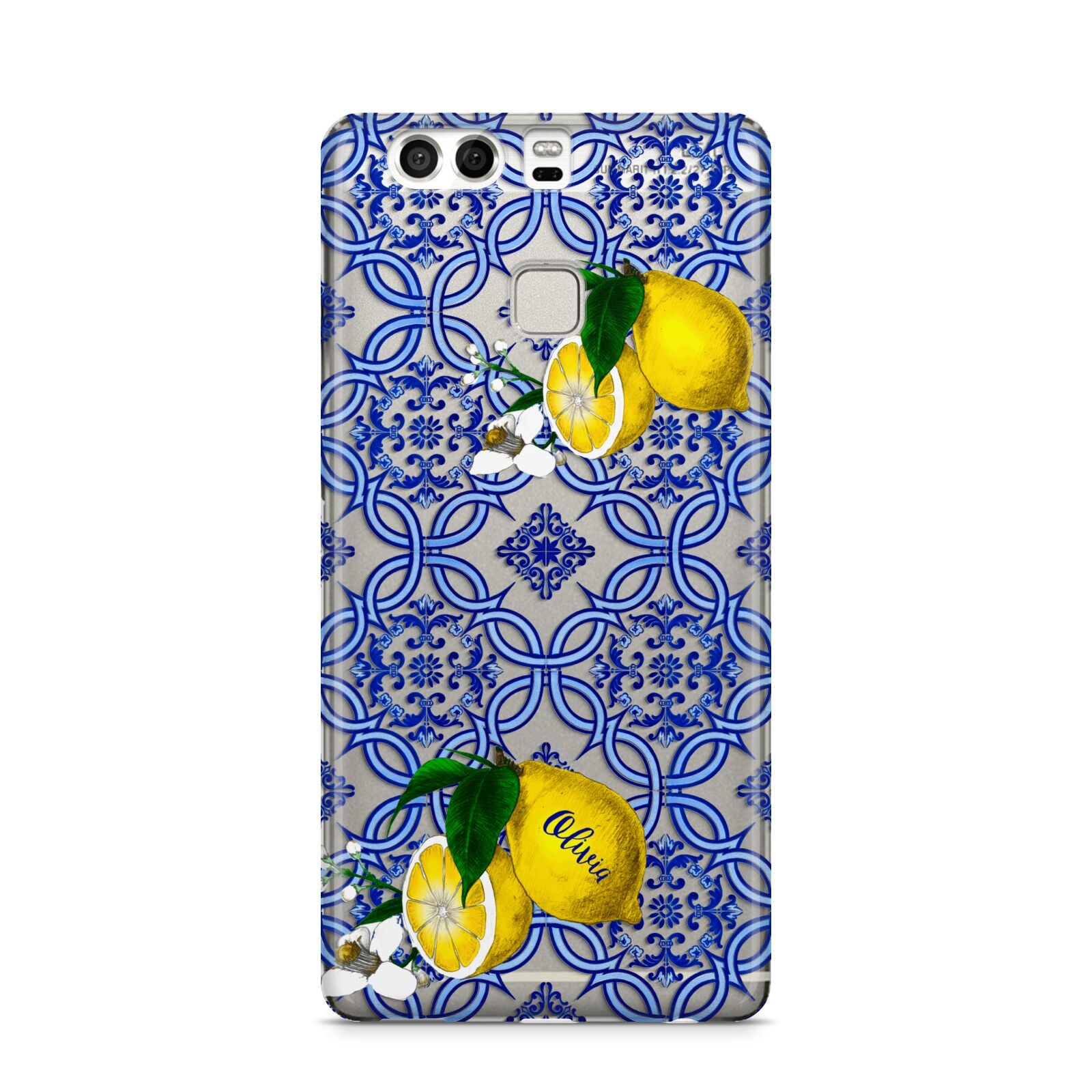 Personalised Mediterranean Tiles and Lemons Huawei P9 Case