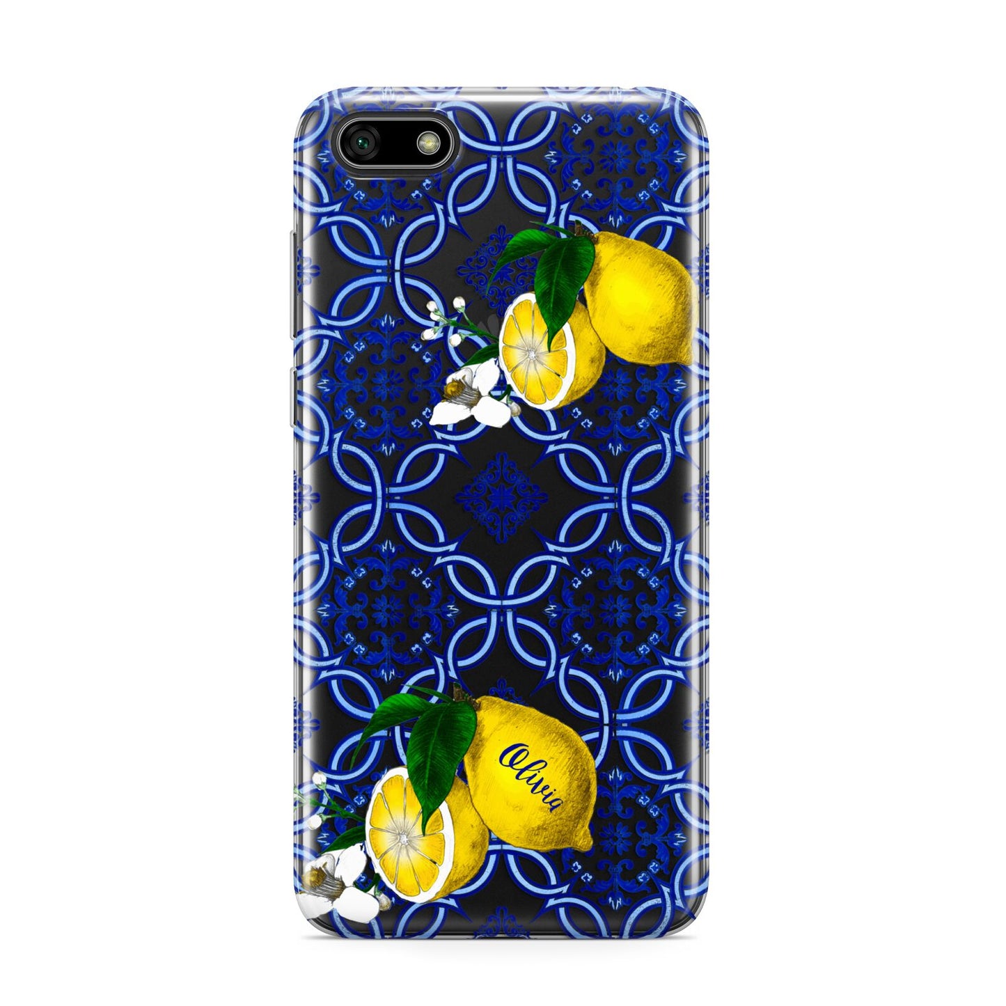 Personalised Mediterranean Tiles and Lemons Huawei Y5 Prime 2018 Phone Case