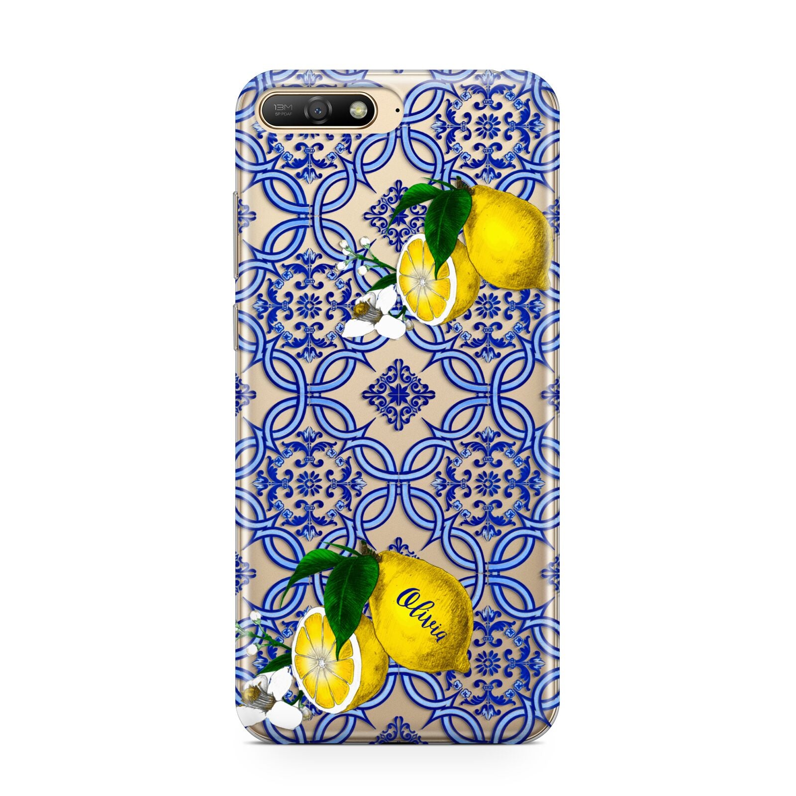 Personalised Mediterranean Tiles and Lemons Huawei Y6 2018