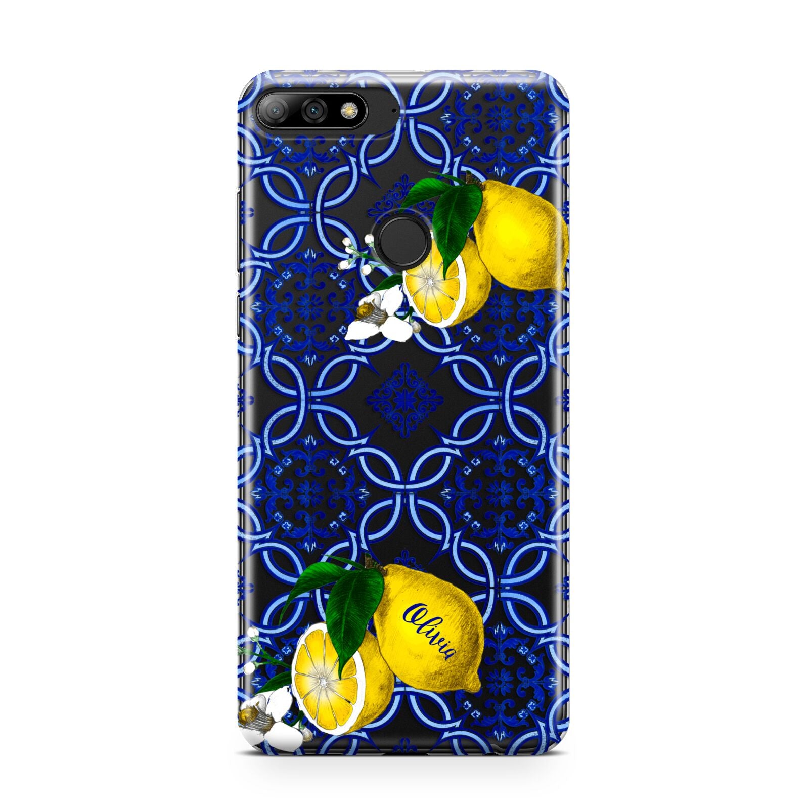 Personalised Mediterranean Tiles and Lemons Huawei Y7 2018