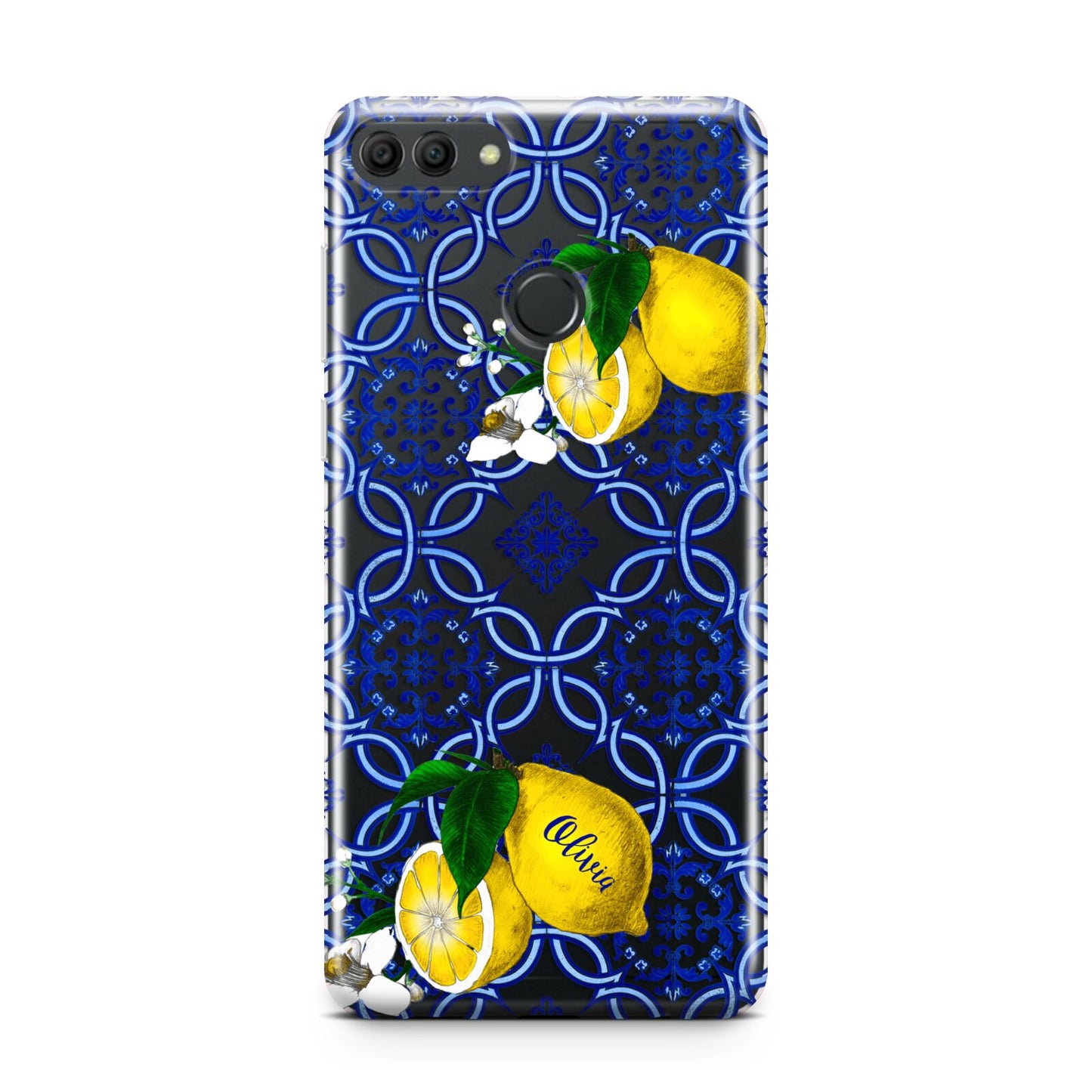 Personalised Mediterranean Tiles and Lemons Huawei Y9 2018