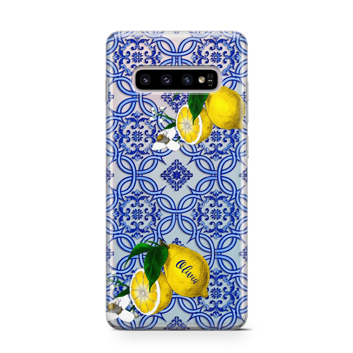 Personalised Mediterranean Tiles and Lemons Protective Samsung Galaxy Case