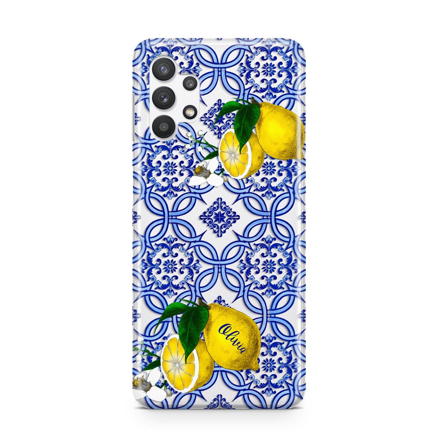 Personalised Mediterranean Tiles and Lemons Samsung A32 5G Case