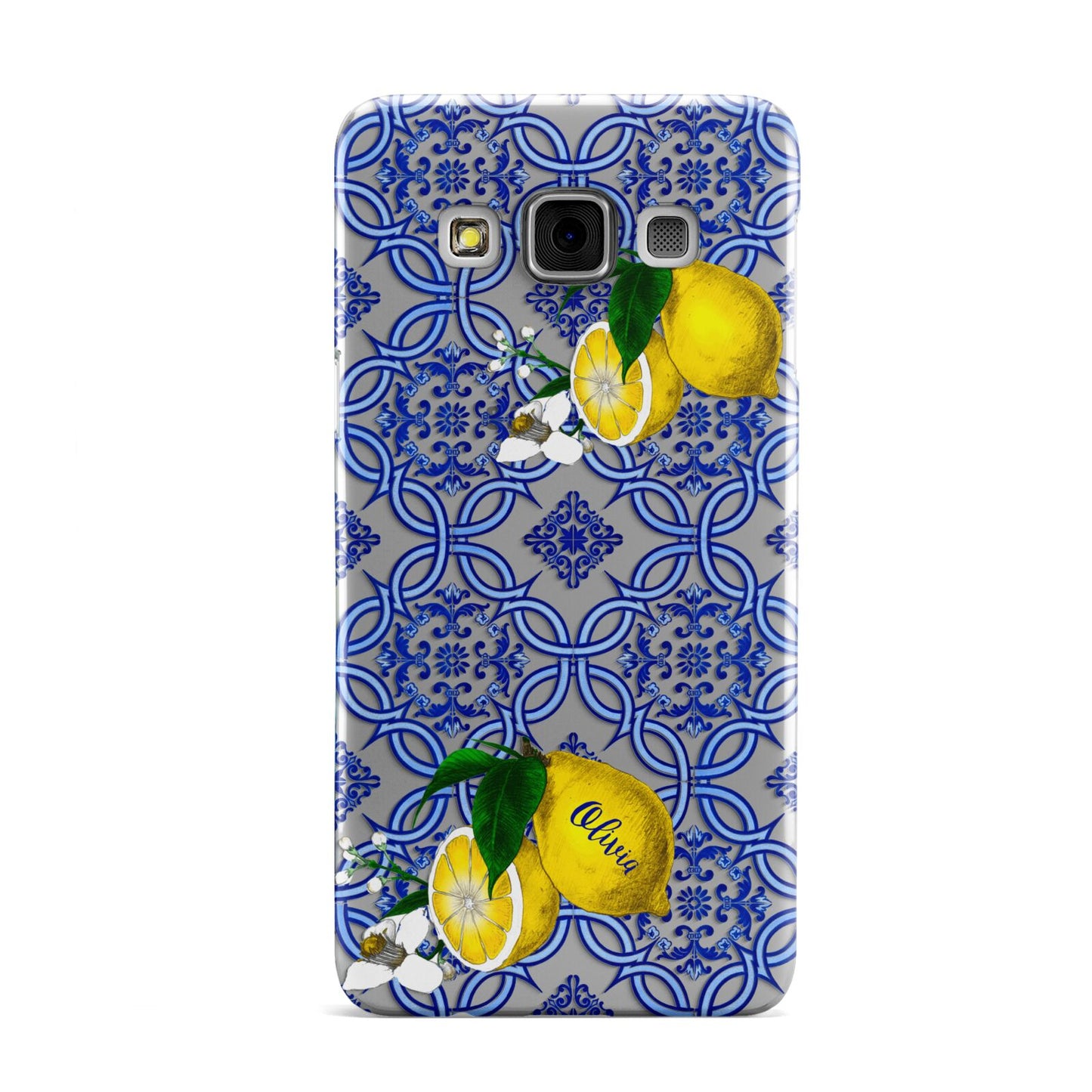 Personalised Mediterranean Tiles and Lemons Samsung Galaxy A3 Case