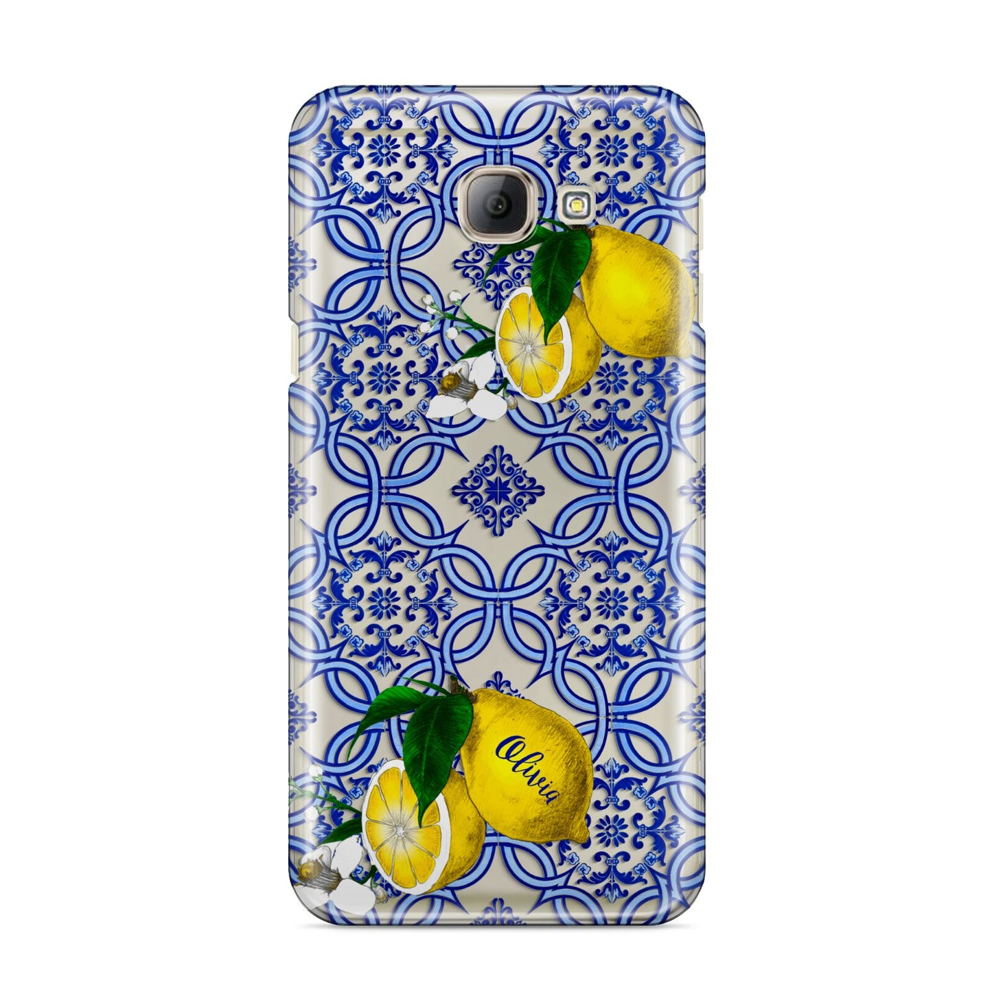 Personalised Mediterranean Tiles and Lemons Samsung Galaxy A8 2016 Case