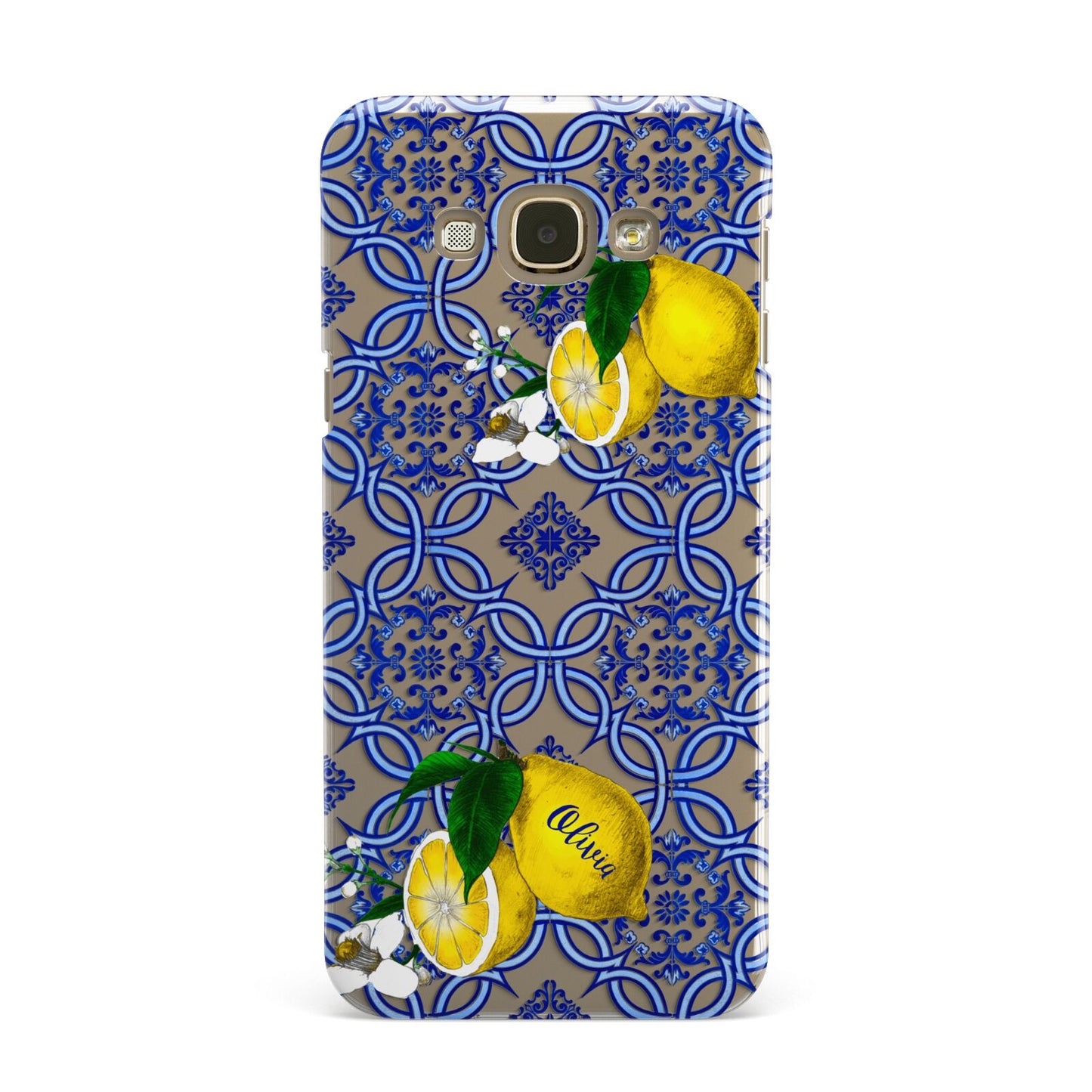 Personalised Mediterranean Tiles and Lemons Samsung Galaxy A8 Case