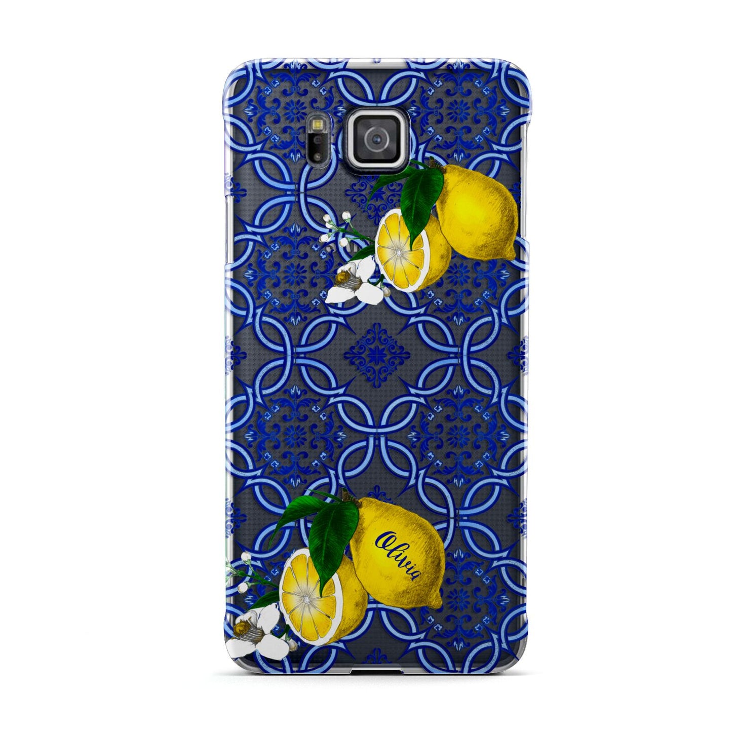 Personalised Mediterranean Tiles and Lemons Samsung Galaxy Alpha Case