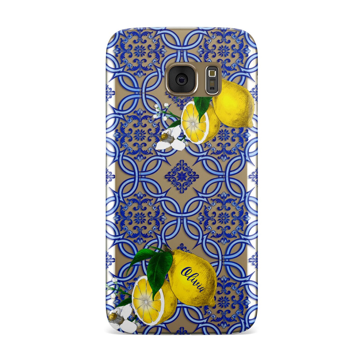 Personalised Mediterranean Tiles and Lemons Samsung Galaxy Case