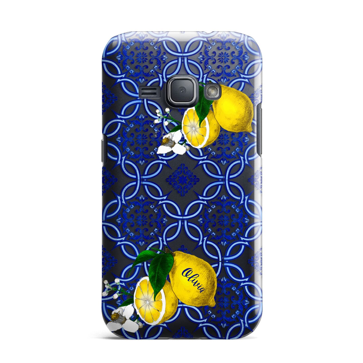 Personalised Mediterranean Tiles and Lemons Samsung Galaxy J1 2016 Case