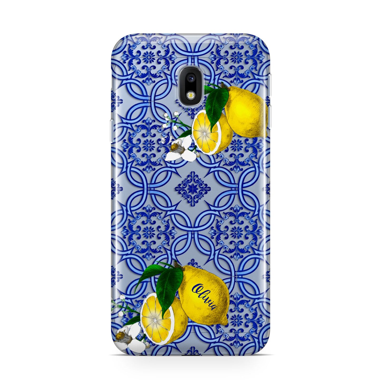 Personalised Mediterranean Tiles and Lemons Samsung Galaxy J3 2017 Case