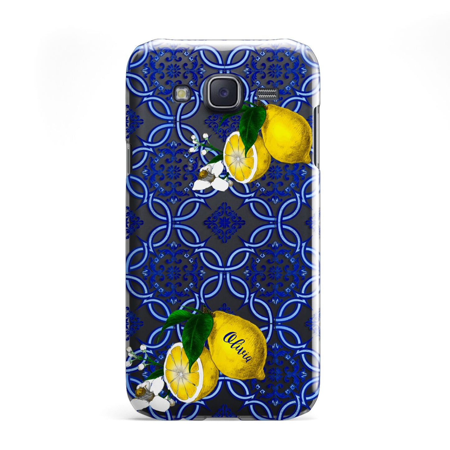 Personalised Mediterranean Tiles and Lemons Samsung Galaxy J5 Case