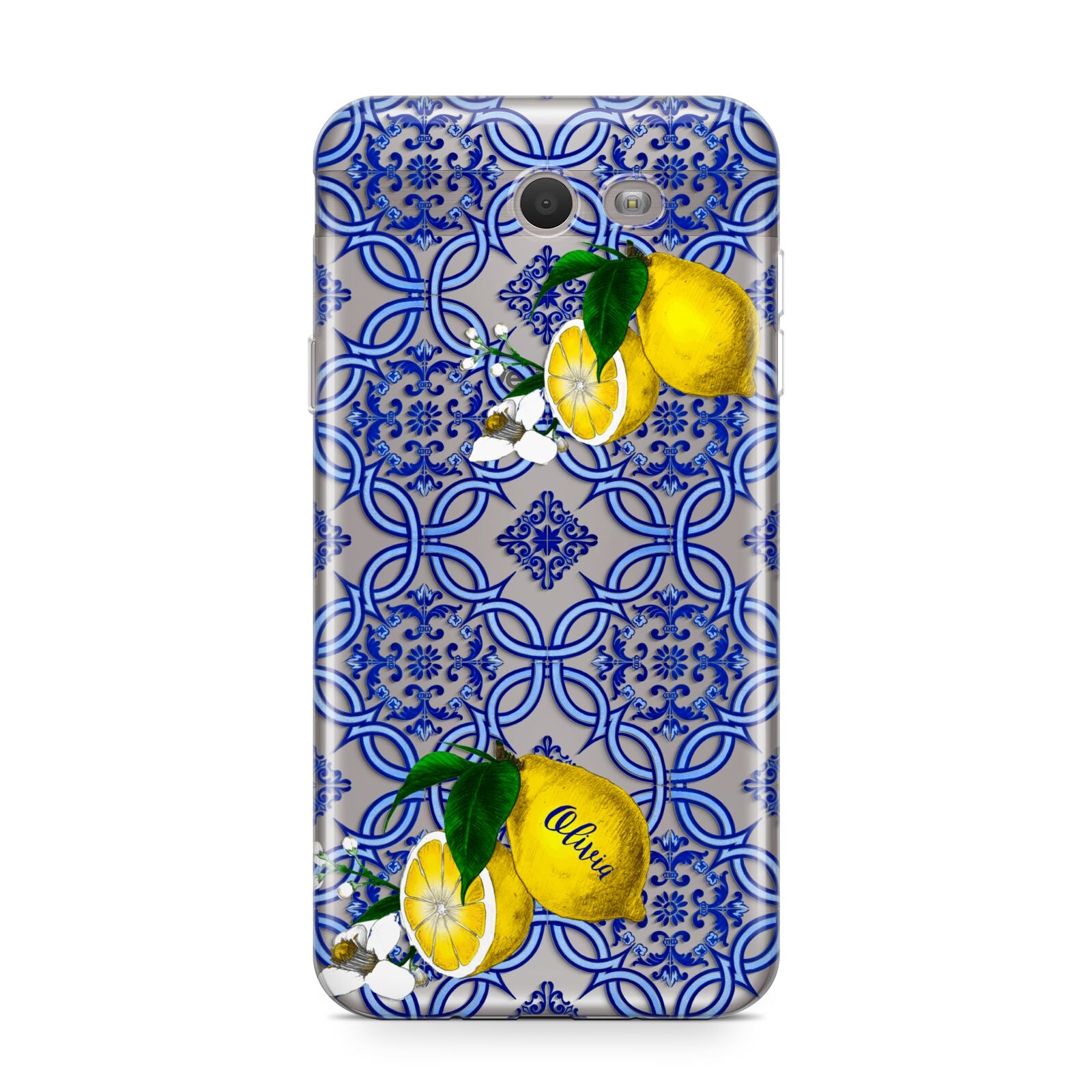 Personalised Mediterranean Tiles and Lemons Samsung Galaxy J7 2017 Case