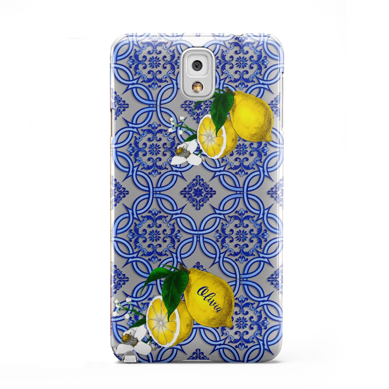 Personalised Mediterranean Tiles and Lemons Samsung Galaxy Note 3 Case