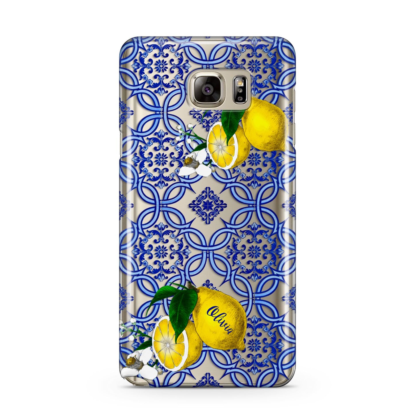 Personalised Mediterranean Tiles and Lemons Samsung Galaxy Note 5 Case