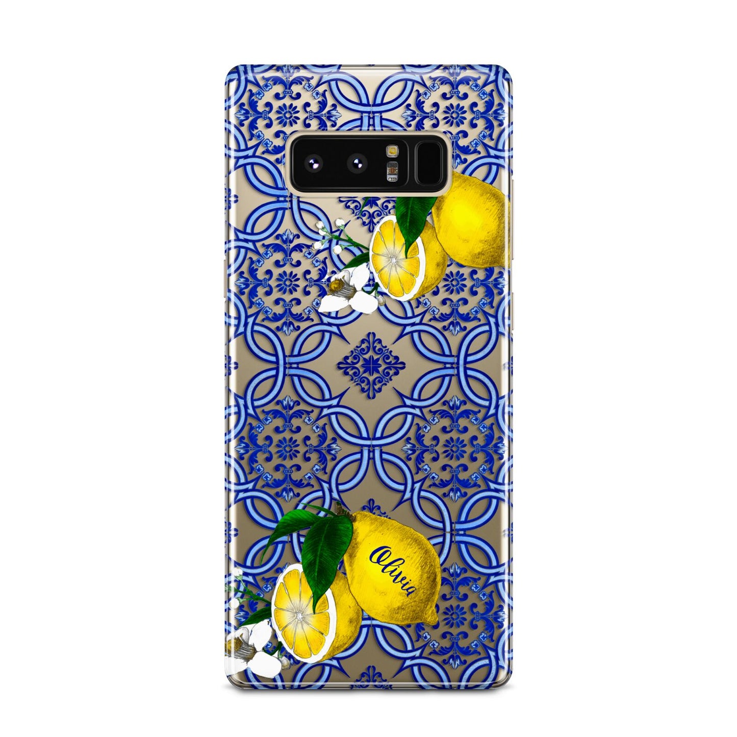 Personalised Mediterranean Tiles and Lemons Samsung Galaxy Note 8 Case