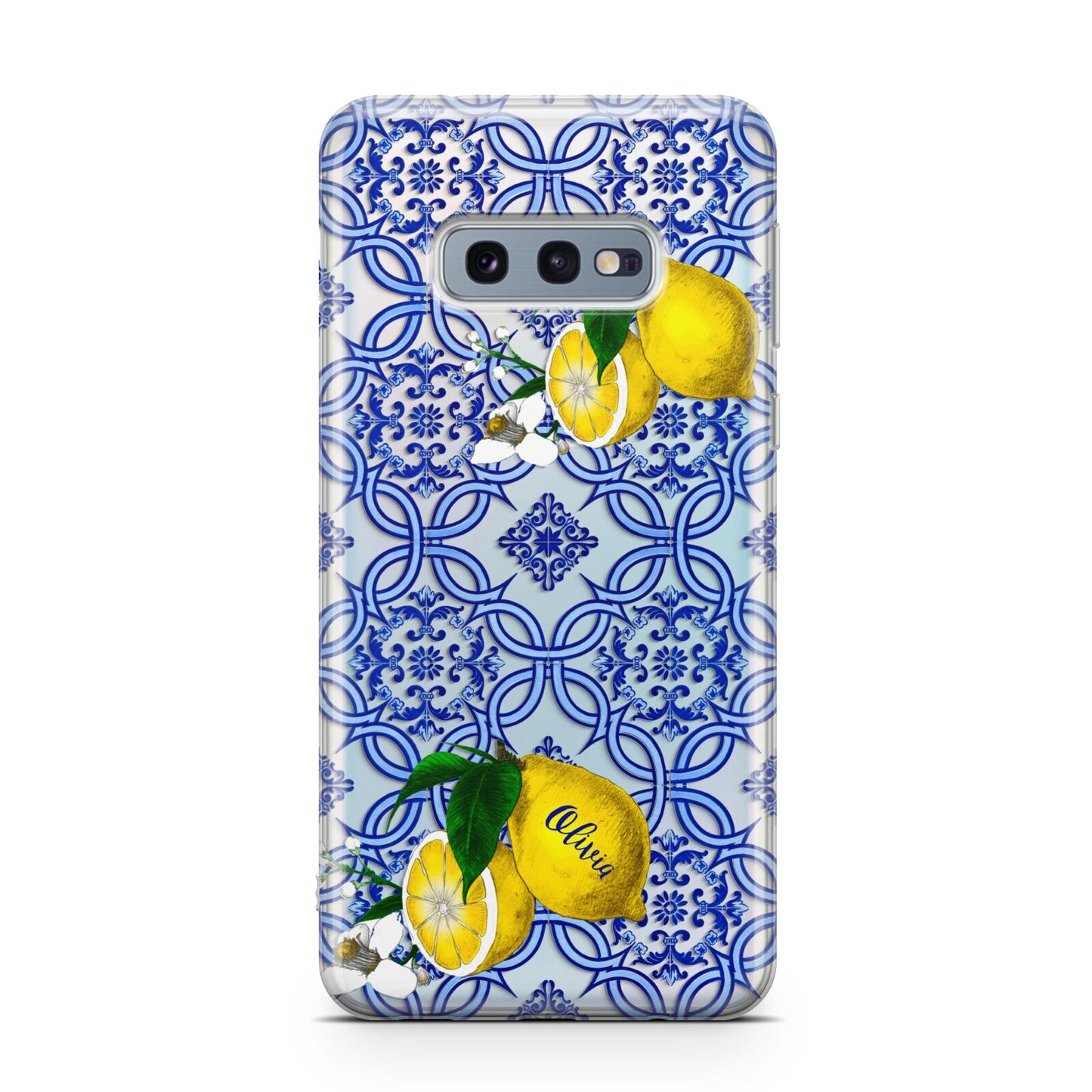 Personalised Mediterranean Tiles and Lemons Samsung Galaxy S10E Case