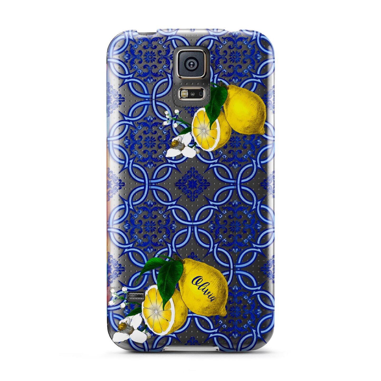 Personalised Mediterranean Tiles and Lemons Samsung Galaxy S5 Case