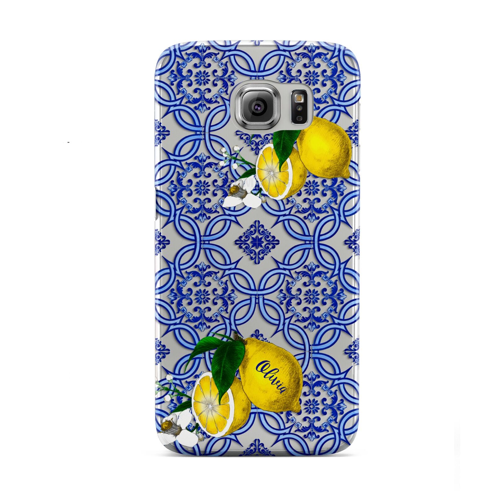 Personalised Mediterranean Tiles and Lemons Samsung Galaxy S6 Case