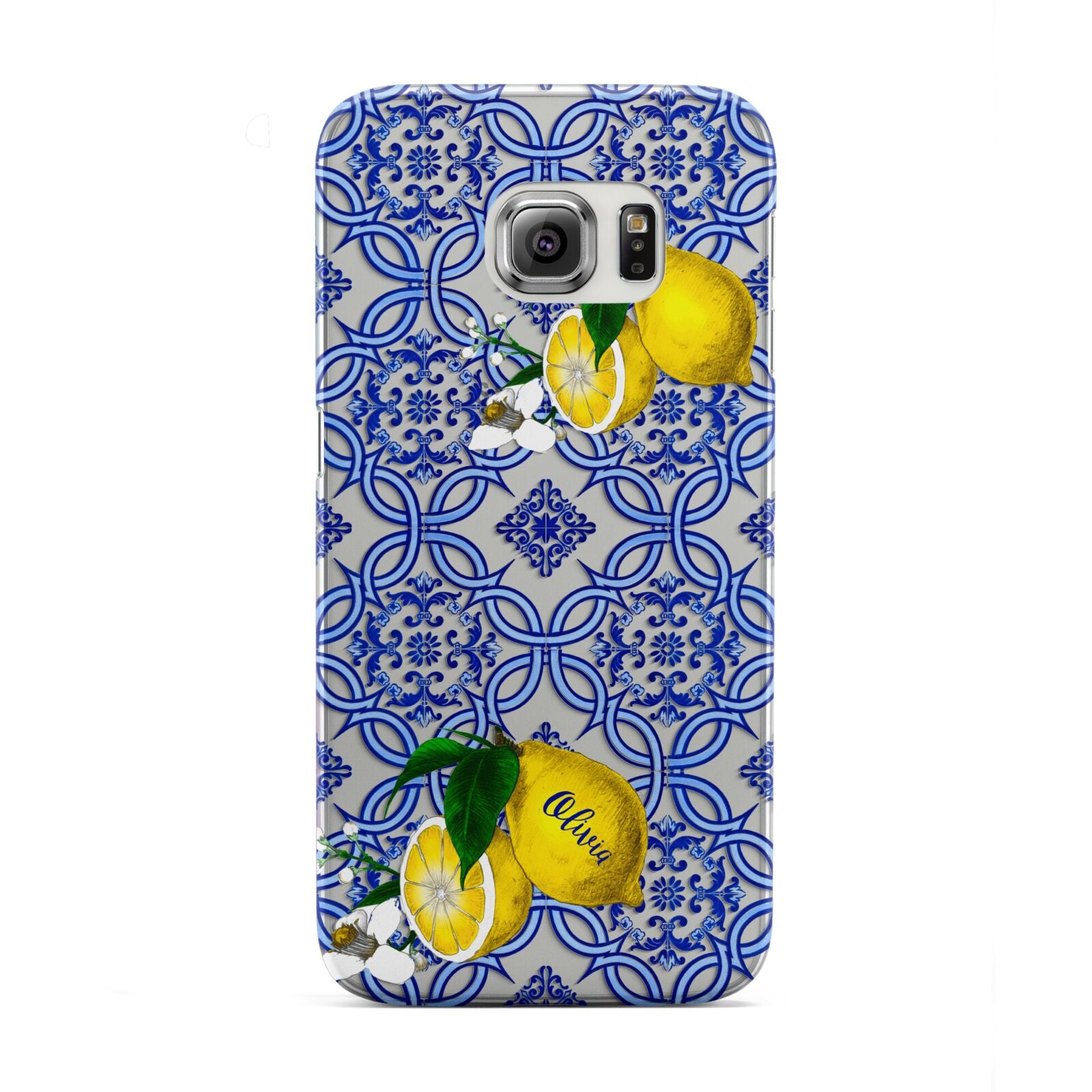 Personalised Mediterranean Tiles and Lemons Samsung Galaxy S6 Edge Case