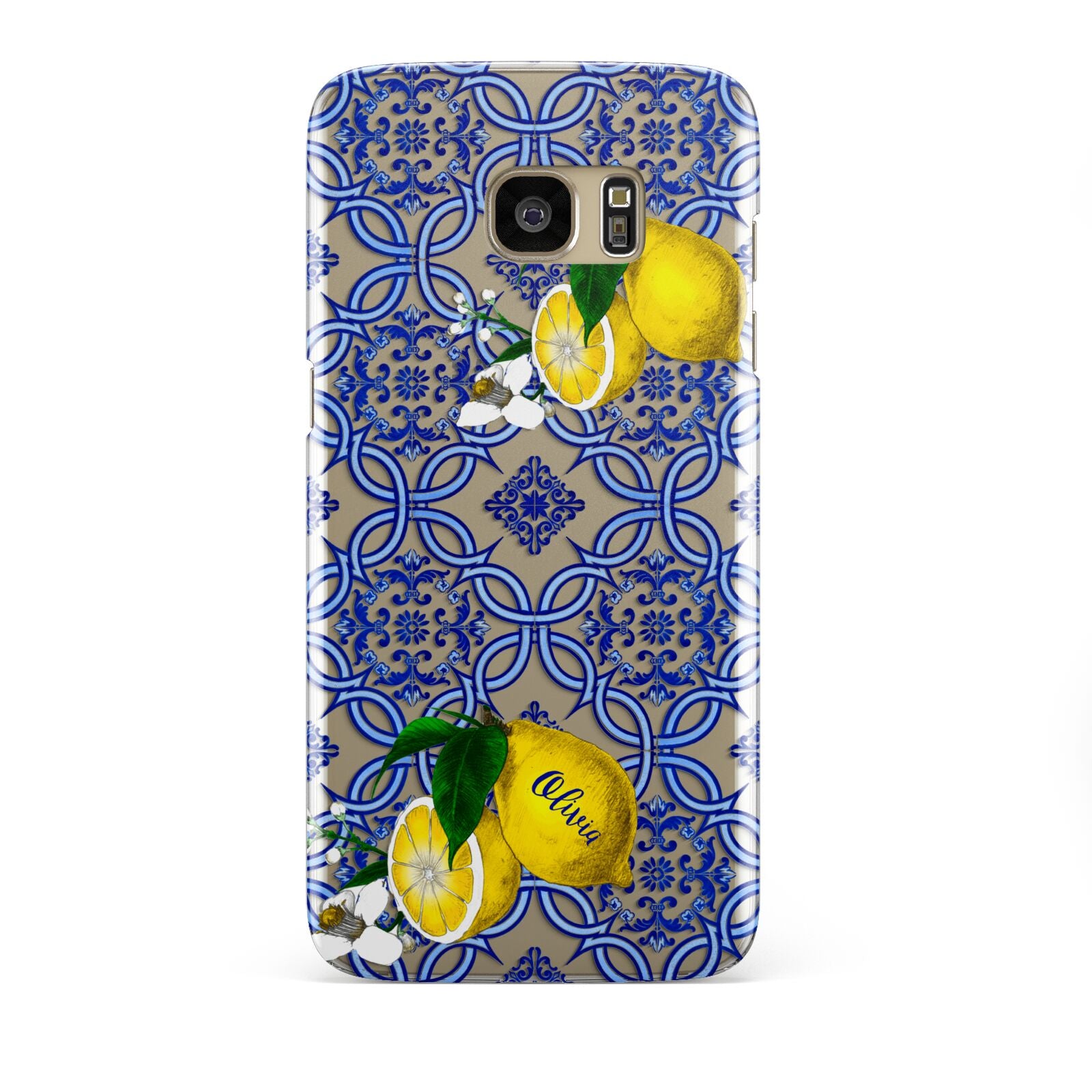 Personalised Mediterranean Tiles and Lemons Samsung Galaxy S7 Edge Case