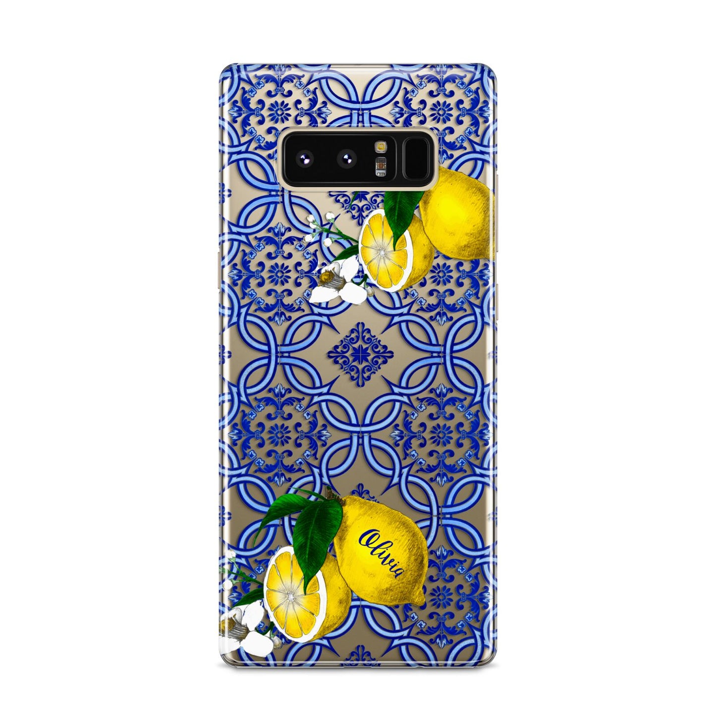 Personalised Mediterranean Tiles and Lemons Samsung Galaxy S8 Case