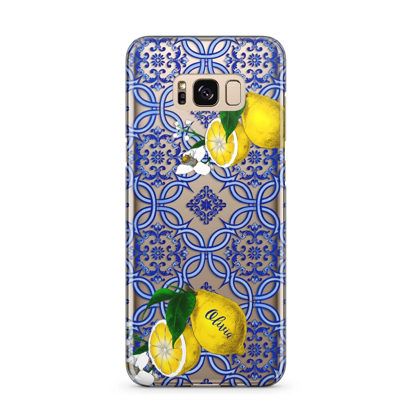 Personalised Mediterranean Tiles and Lemons Samsung Galaxy S8 Plus Case