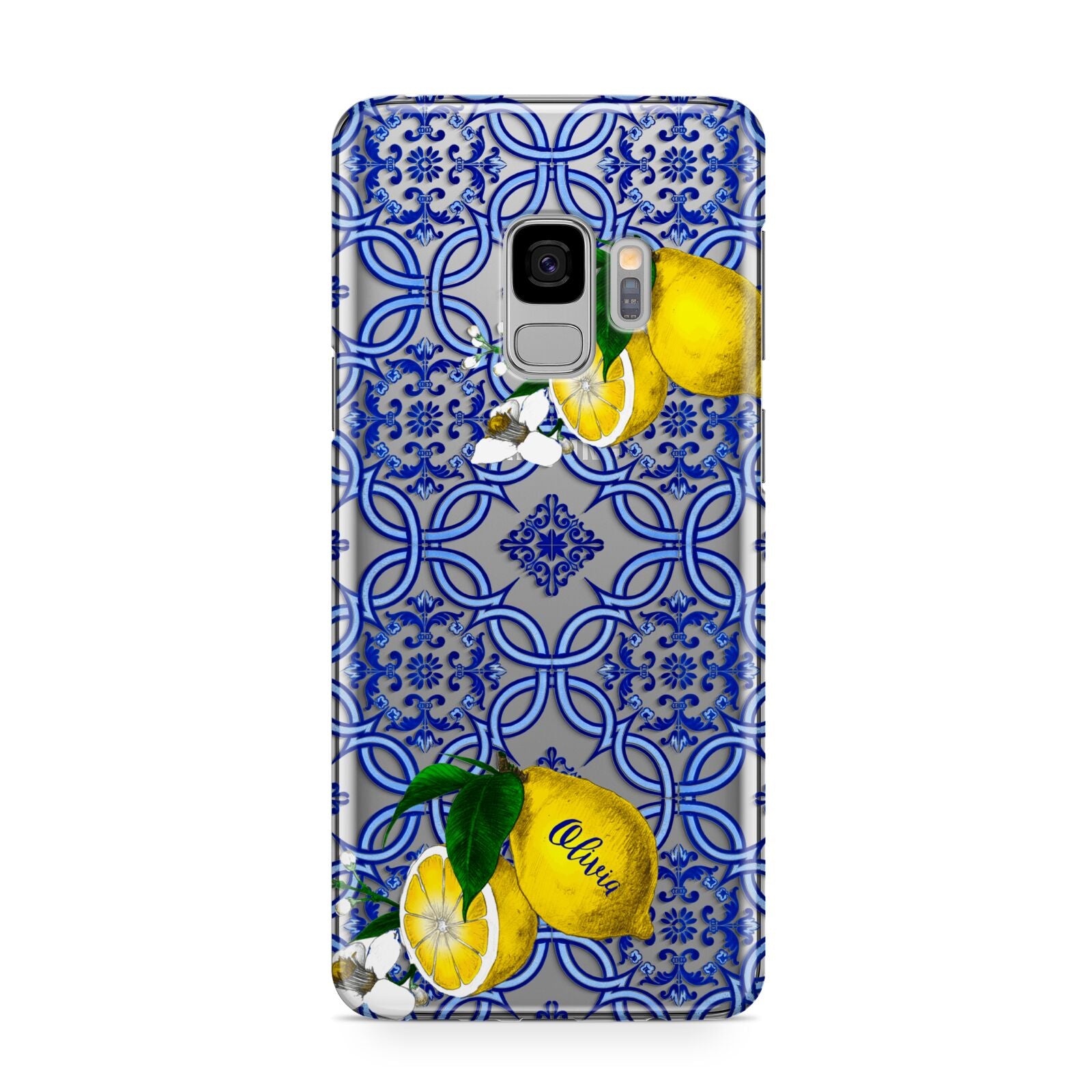 Personalised Mediterranean Tiles and Lemons Samsung Galaxy S9 Case