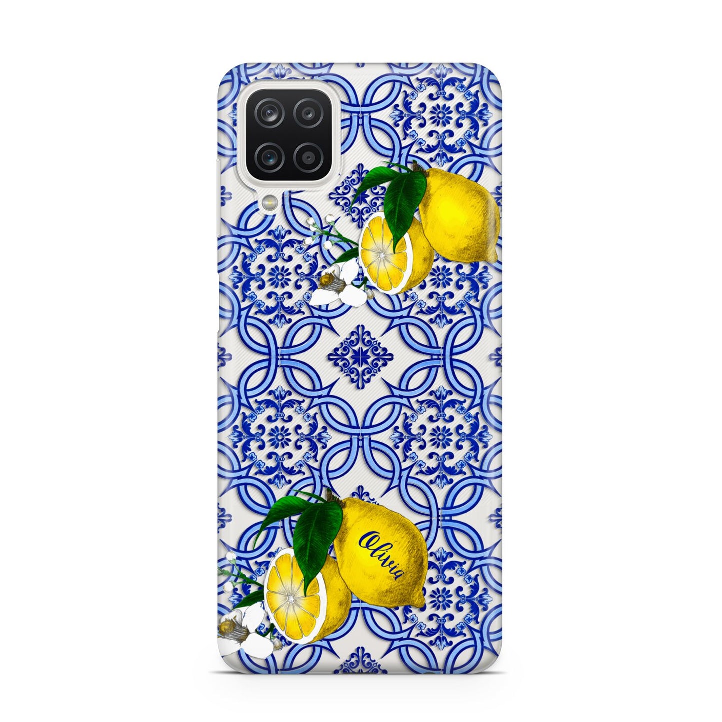 Personalised Mediterranean Tiles and Lemons Samsung M12 Case