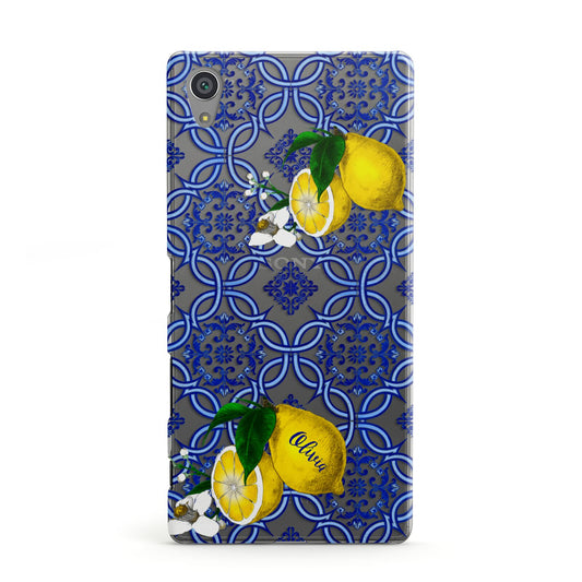 Personalised Mediterranean Tiles and Lemons Sony Xperia Case