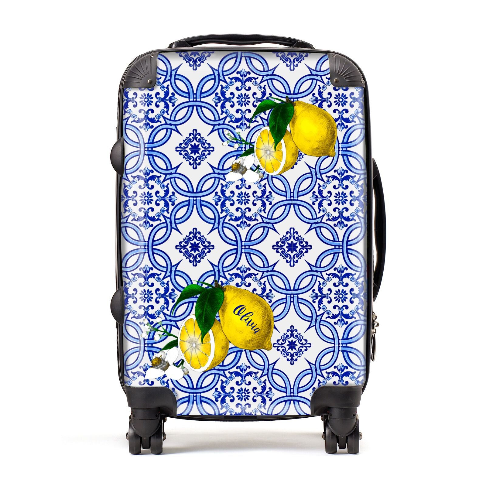 Personalised Mediterranean Tiles and Lemons Suitcase