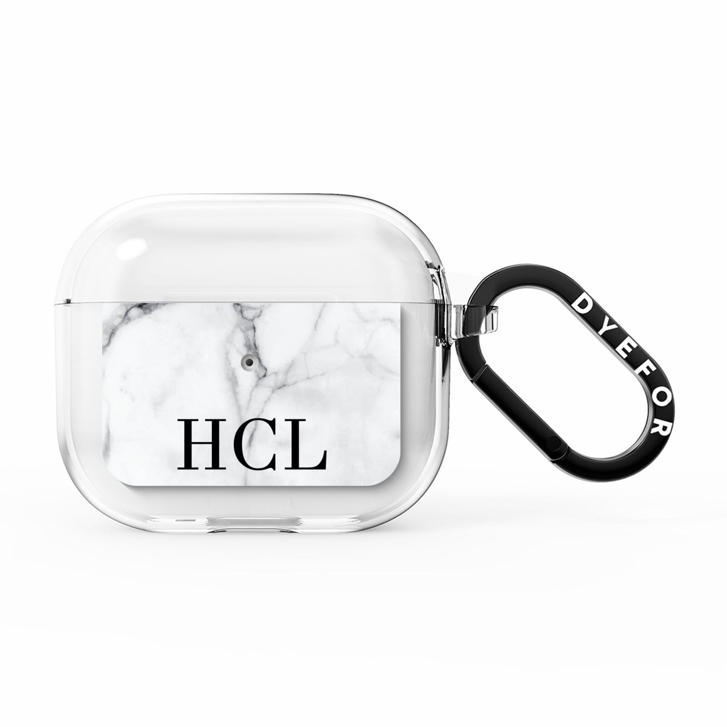 Personalised Medium Marble Initials AirPods Clear Case 3rd Gen