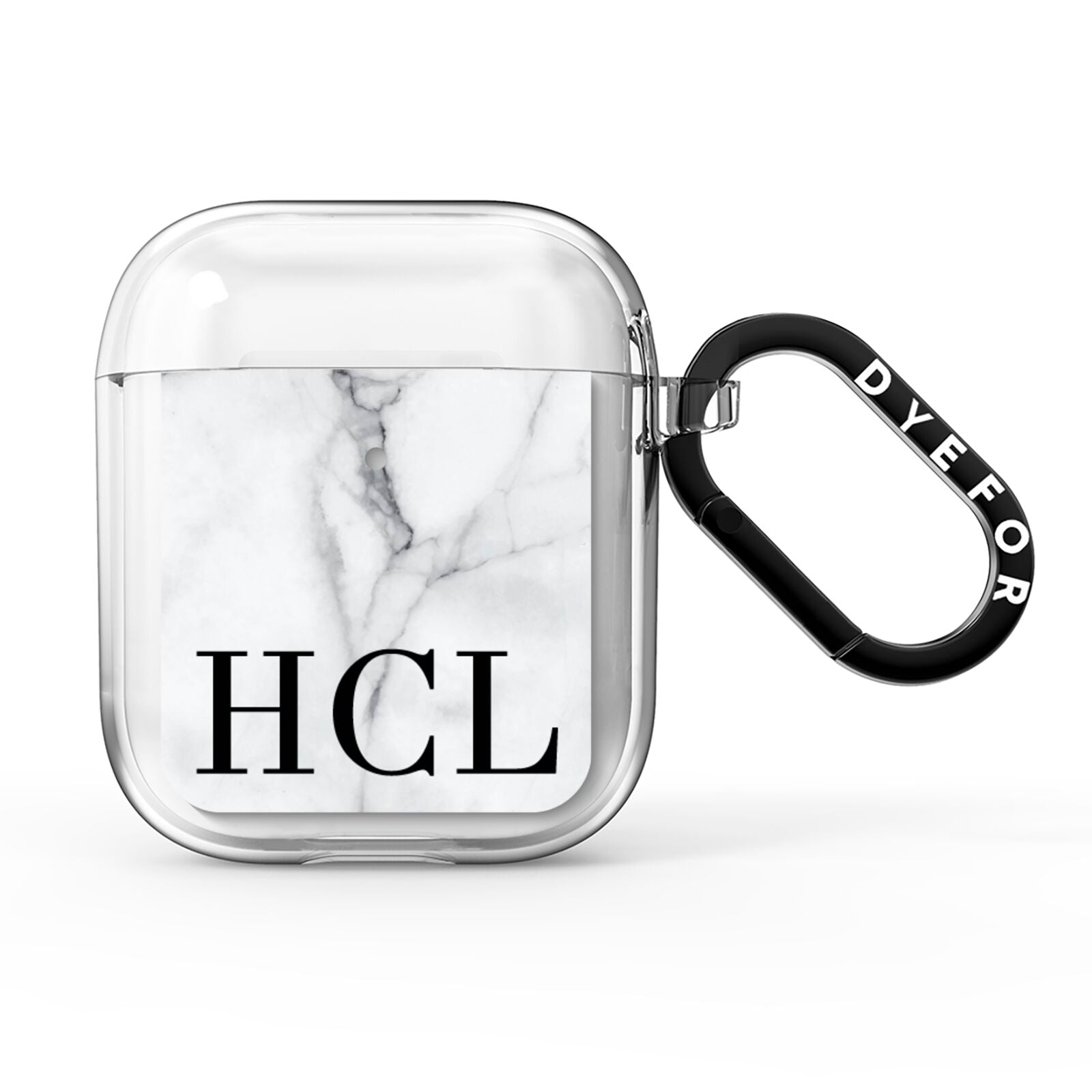 Personalised Medium Marble Initials AirPods Clear Case