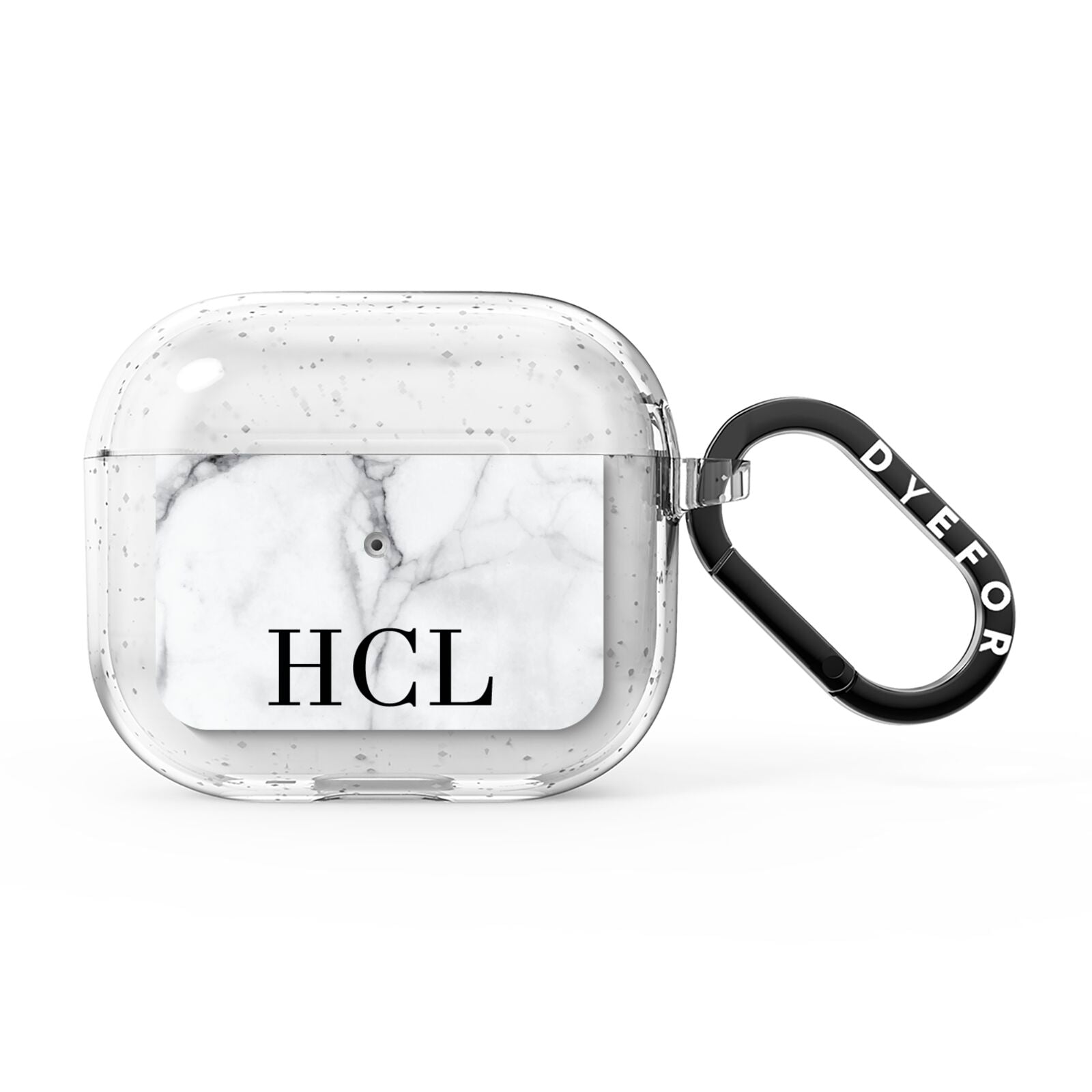 Personalised Medium Marble Initials AirPods Glitter Case 3rd Gen