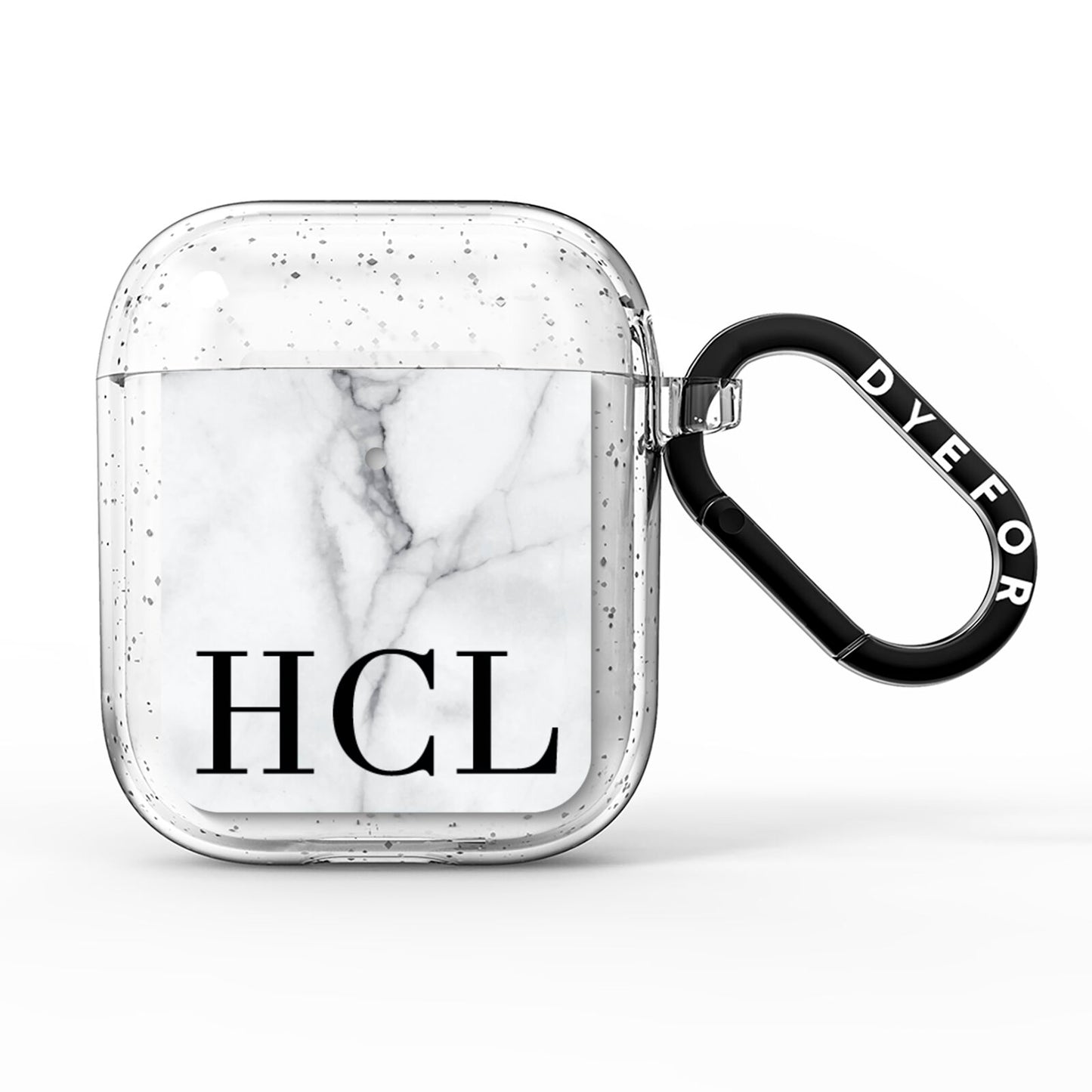 Personalised Medium Marble Initials AirPods Glitter Case