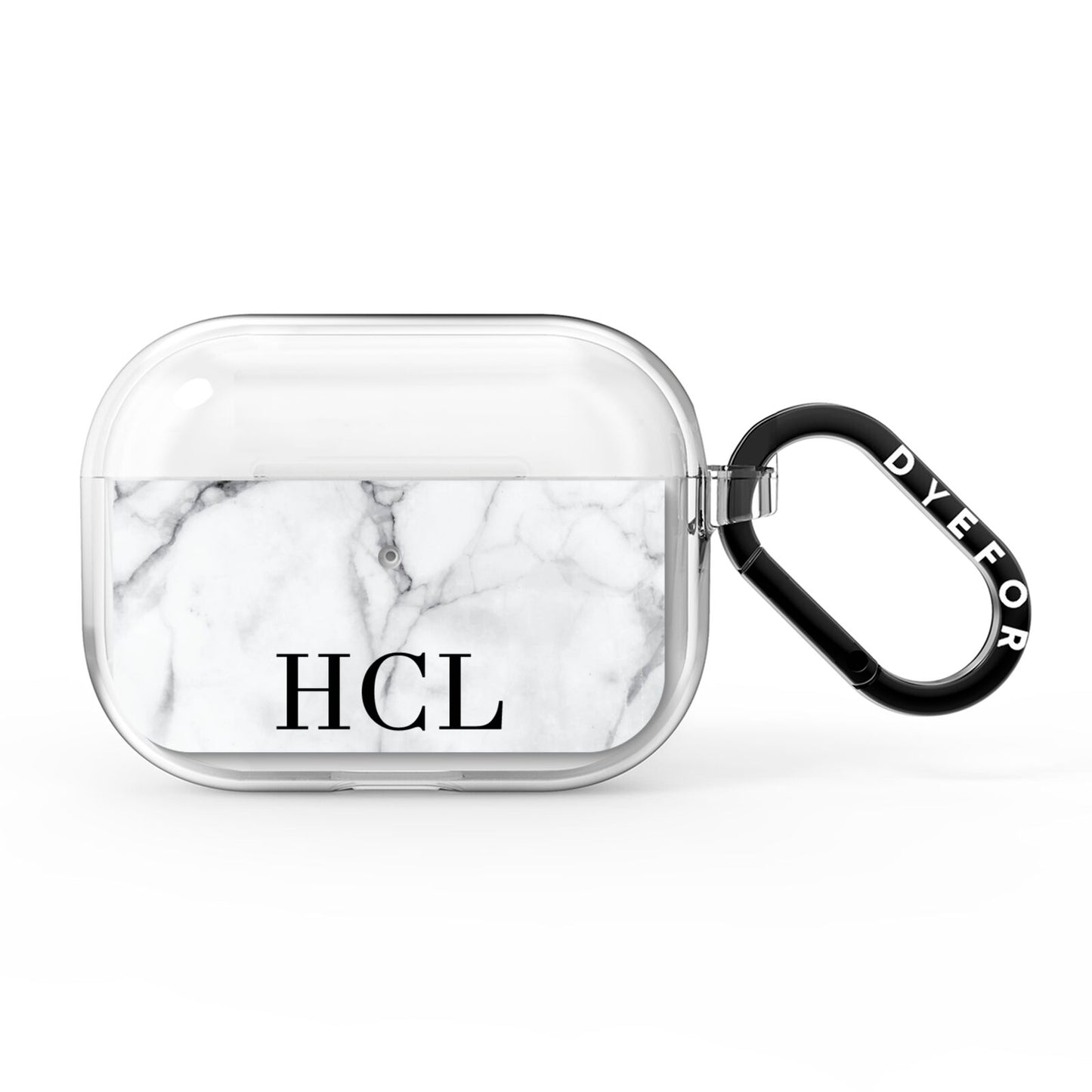 Personalised Medium Marble Initials AirPods Pro Clear Case