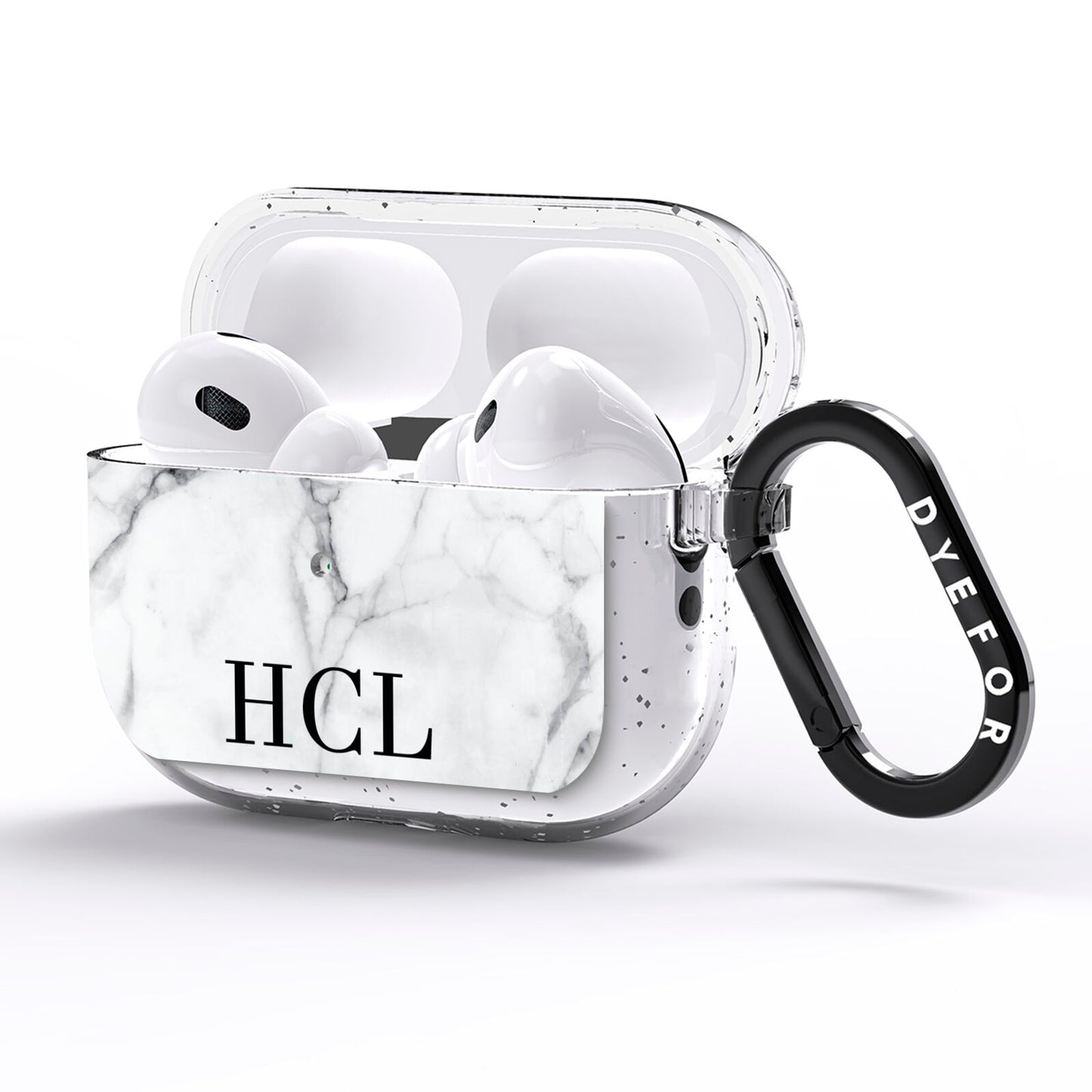 Personalised Medium Marble Initials AirPods Pro Glitter Case Side Image