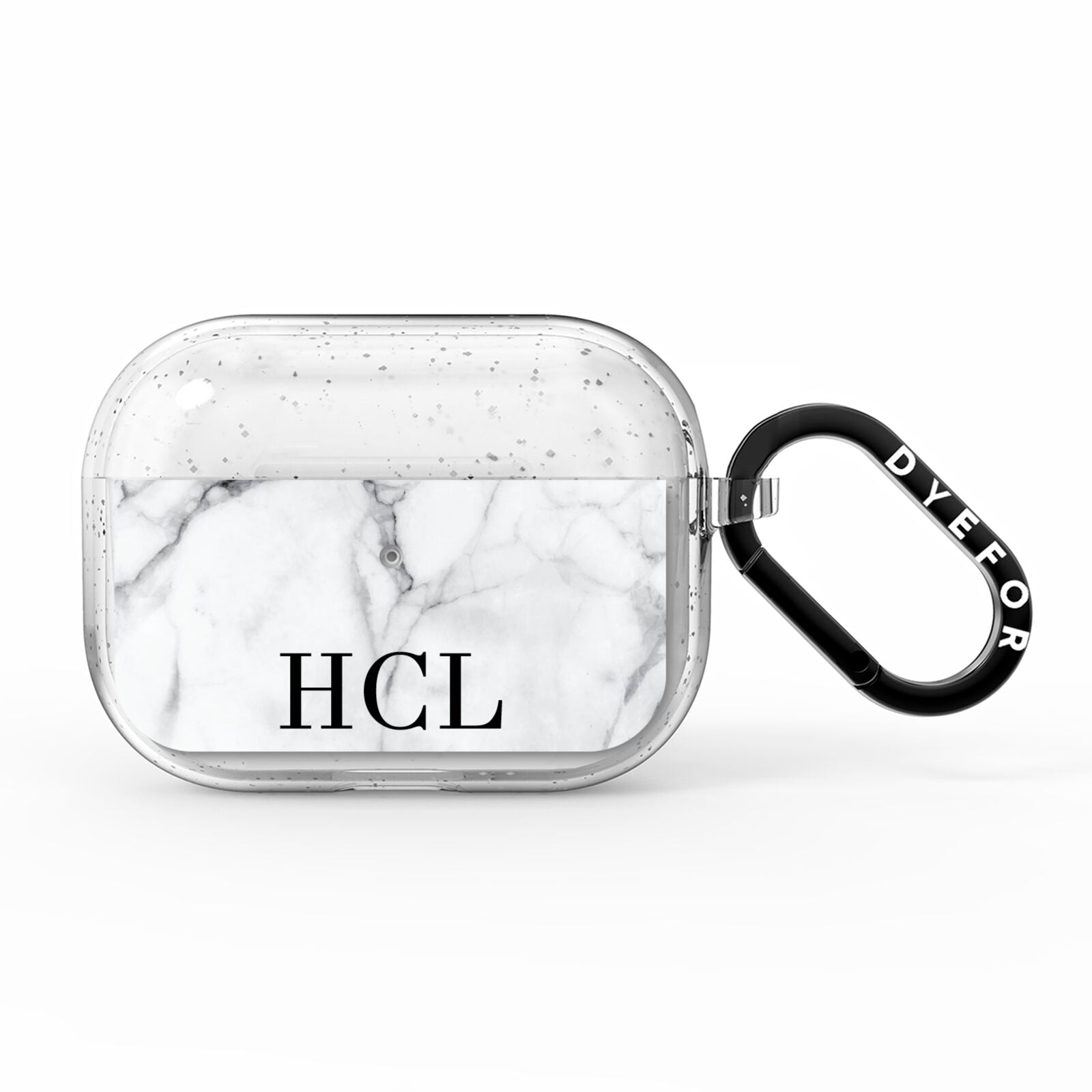 Personalised Medium Marble Initials AirPods Pro Glitter Case