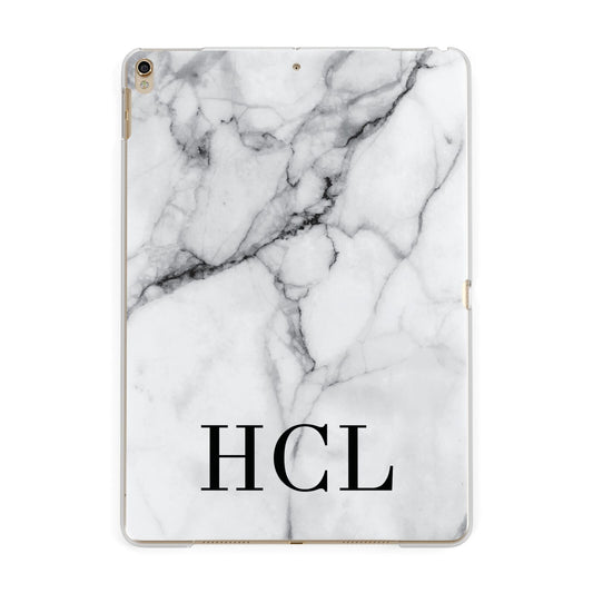 Personalised Medium Marble Initials Apple iPad Gold Case