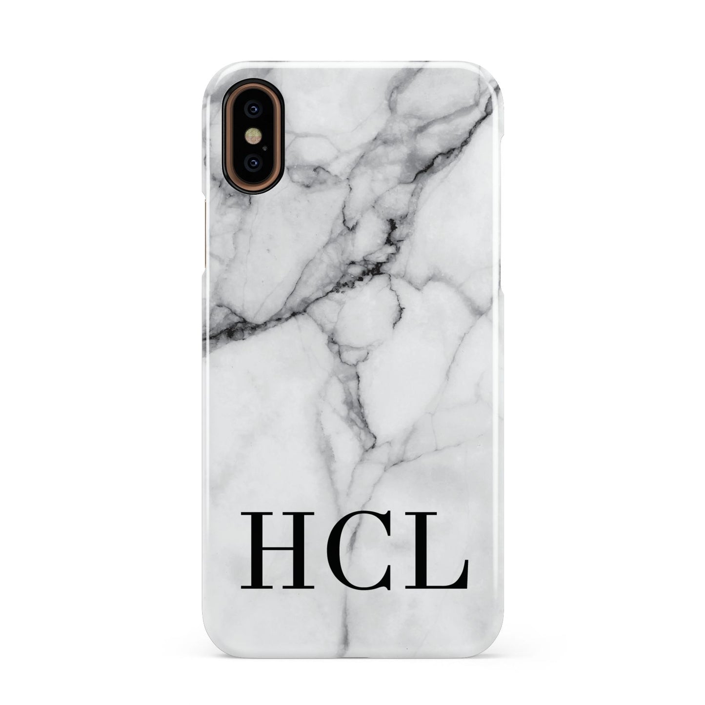 Personalised Medium Marble Initials Apple iPhone XS 3D Snap Case