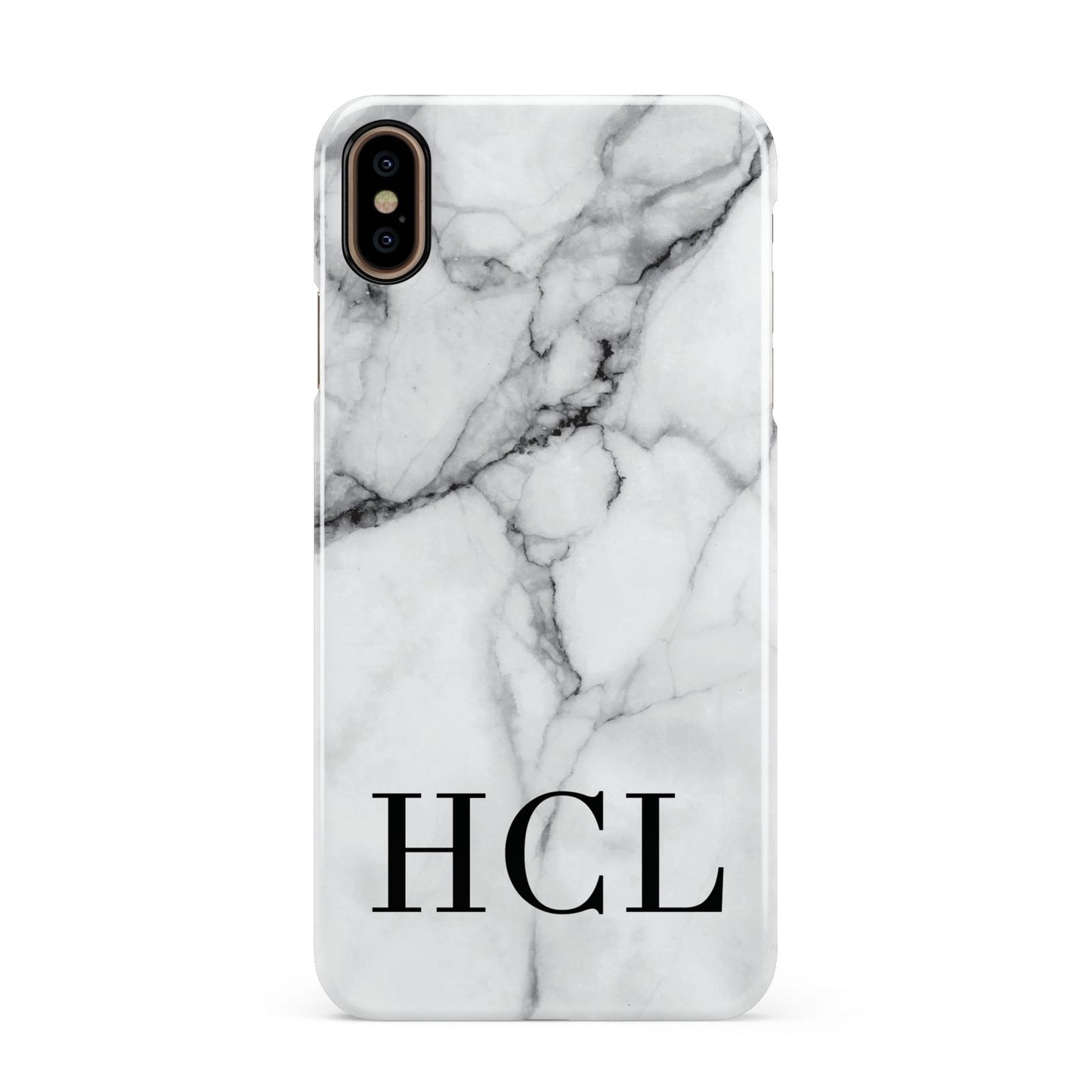 Personalised Medium Marble Initials Apple iPhone Xs Max 3D Snap Case