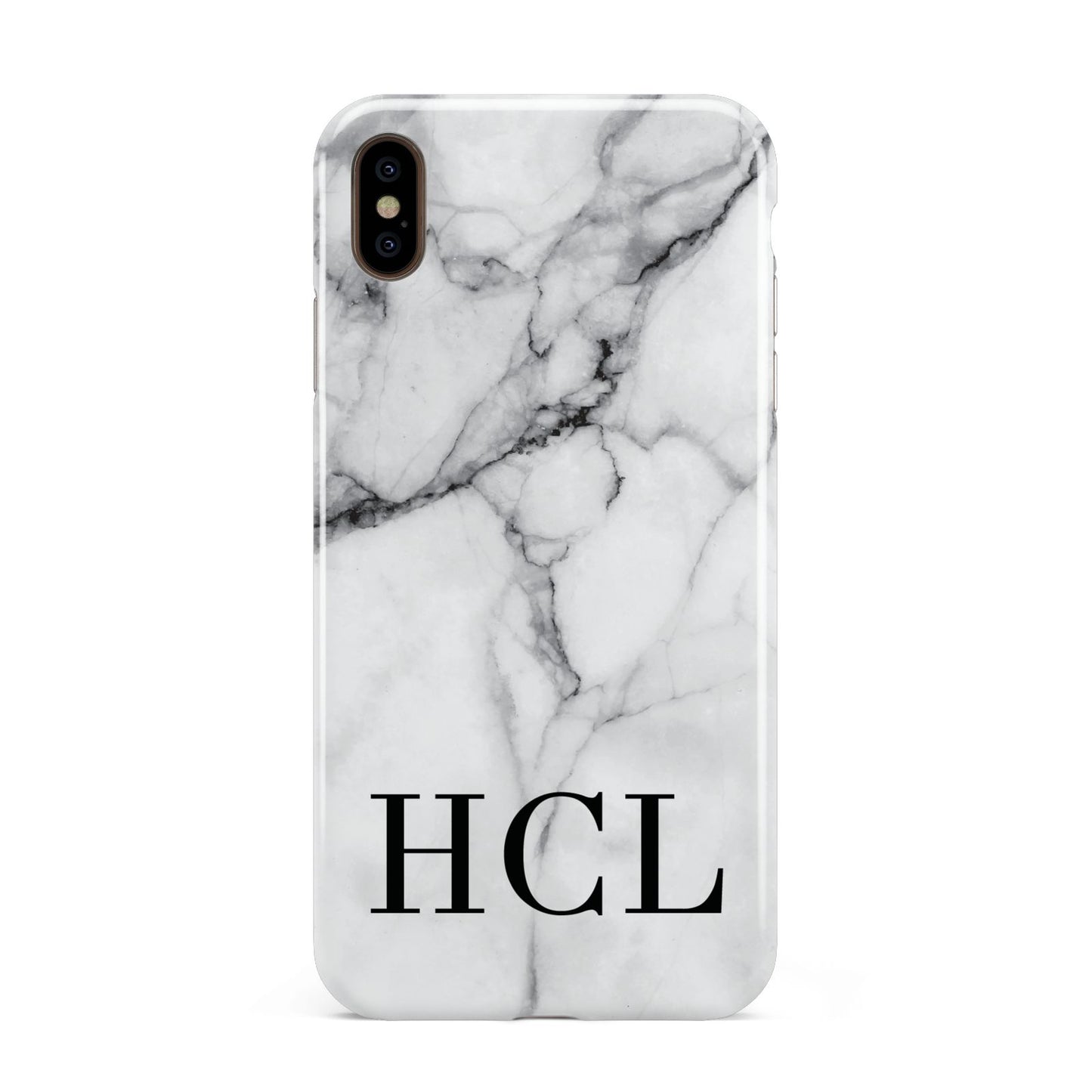 Personalised Medium Marble Initials Apple iPhone Xs Max 3D Tough Case