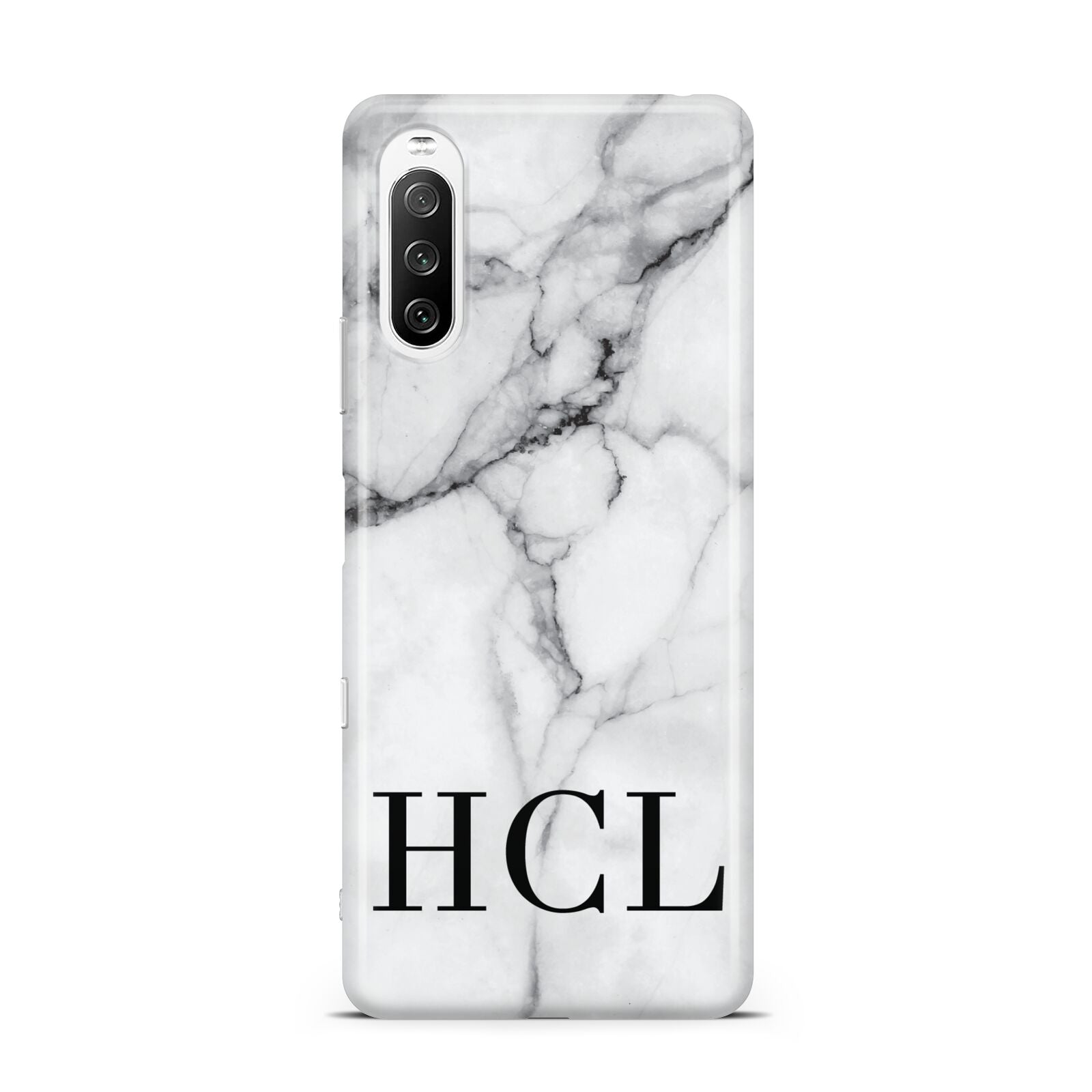 Personalised Medium Marble Initials Sony Xperia 10 III Case