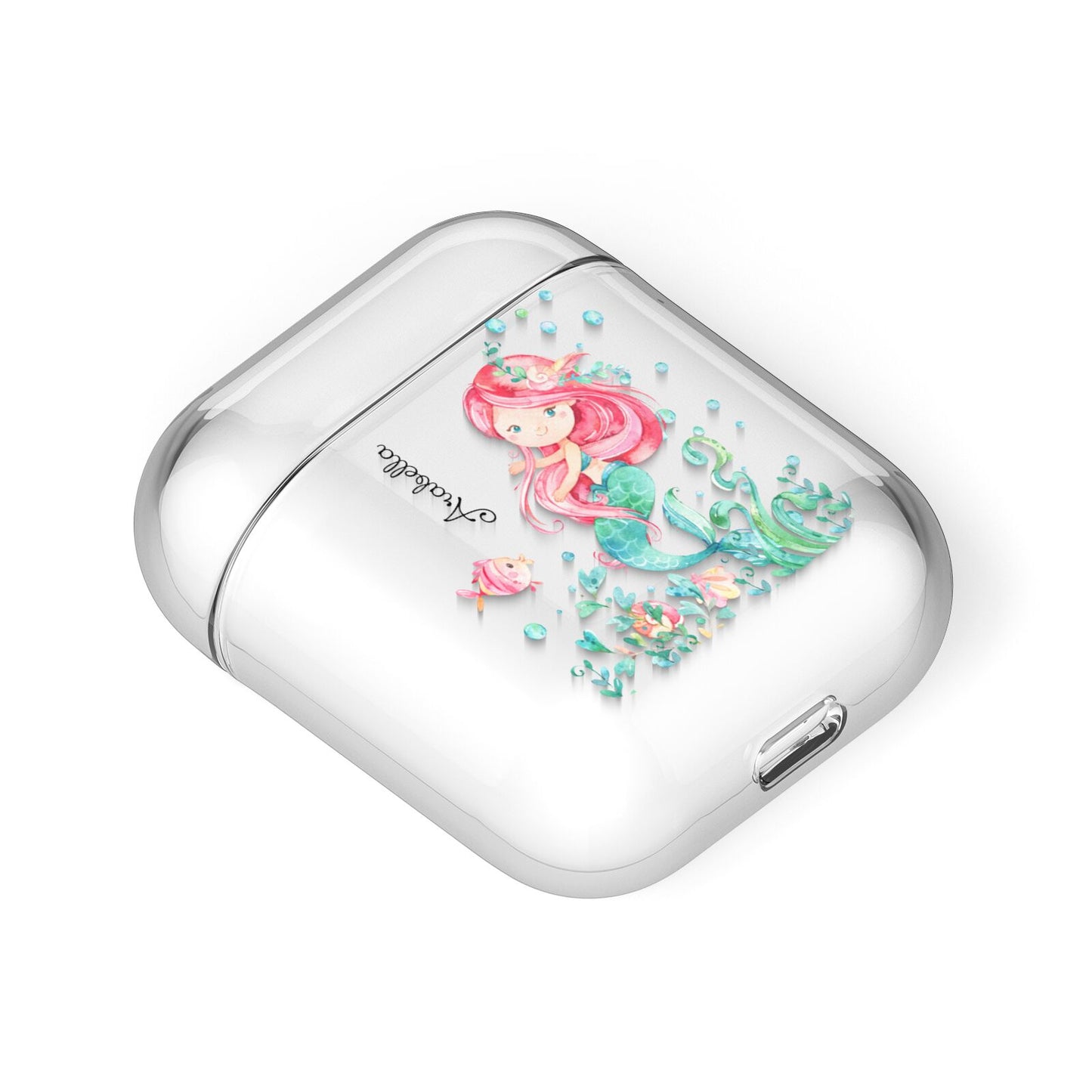 Personalised Mermaid AirPods Case Laid Flat