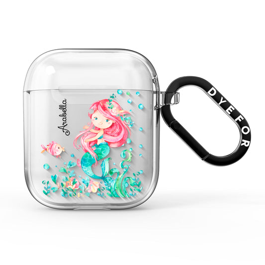 Personalised Mermaid AirPods Clear Case