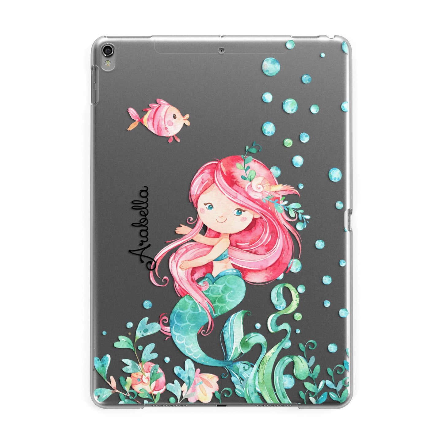 Personalised Mermaid Apple iPad Grey Case