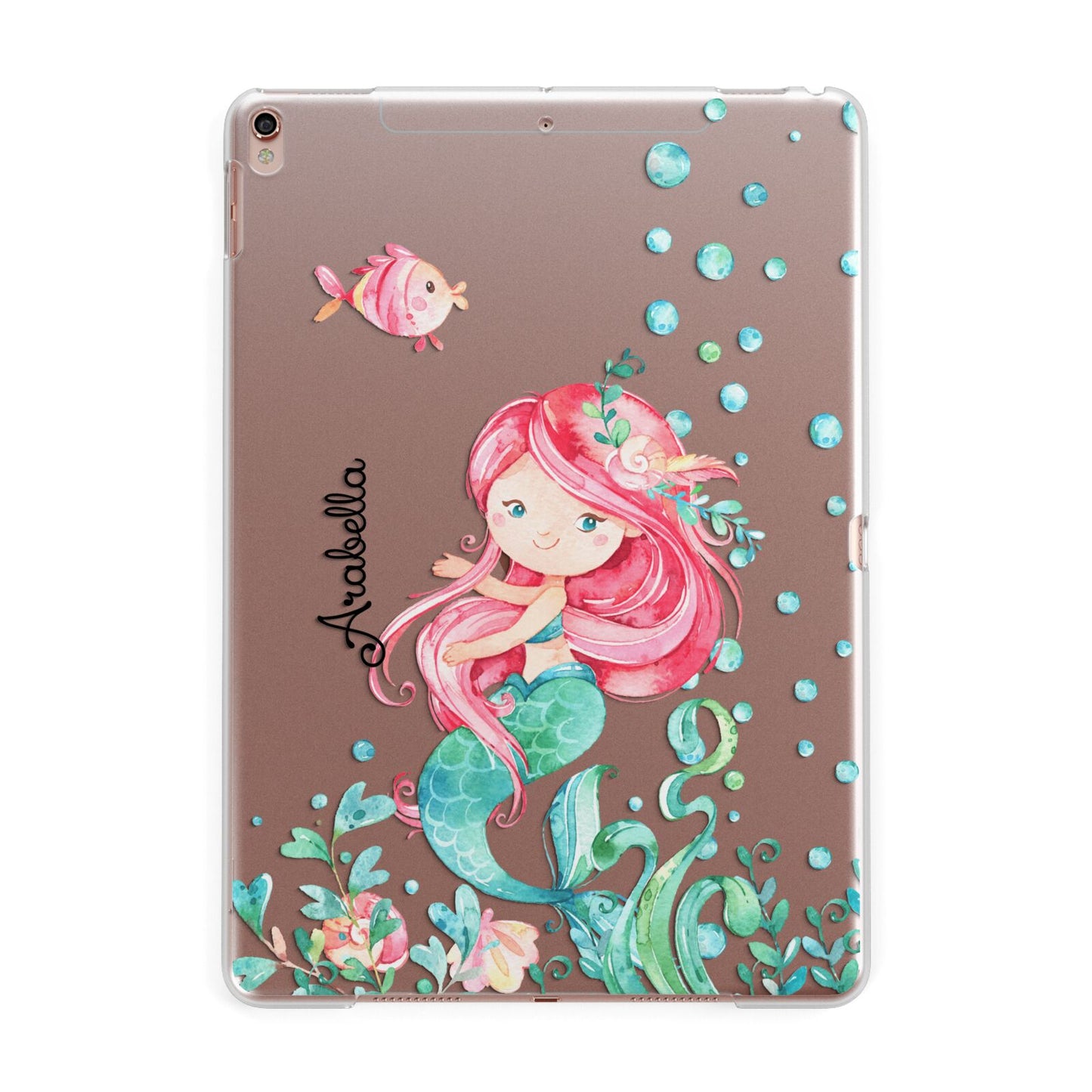 Personalised Mermaid Apple iPad Rose Gold Case