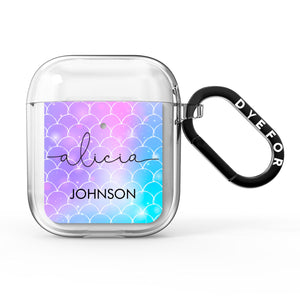 Personalised Mermaid Glitter with Names AirPods Case